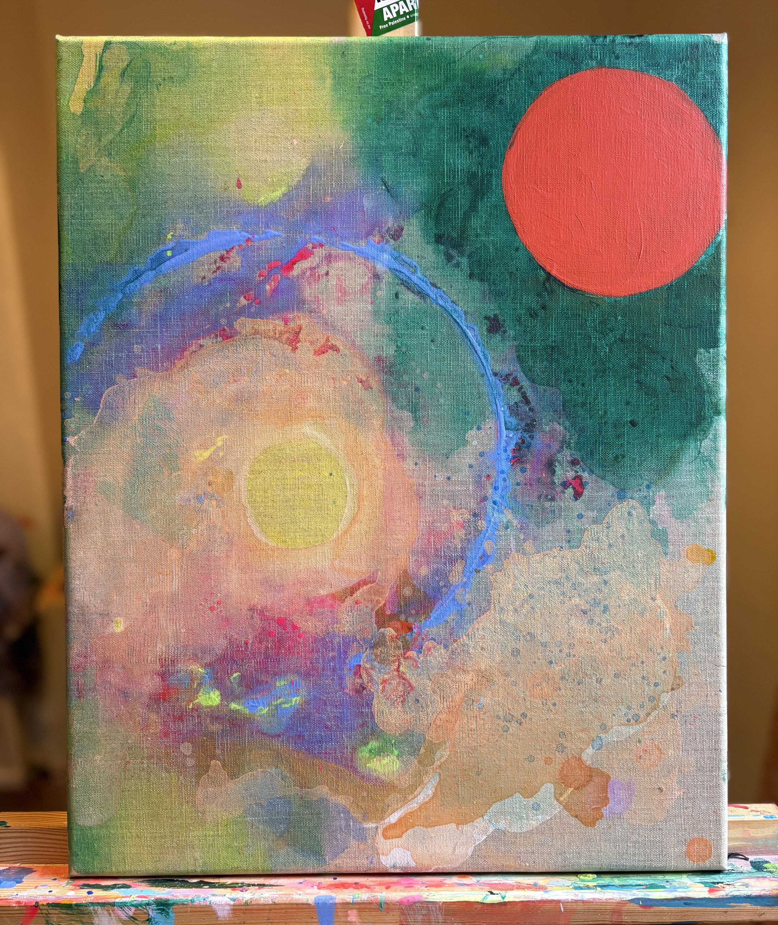 home to roost 5, 2025, acrylic on linen, 16 x 20 in