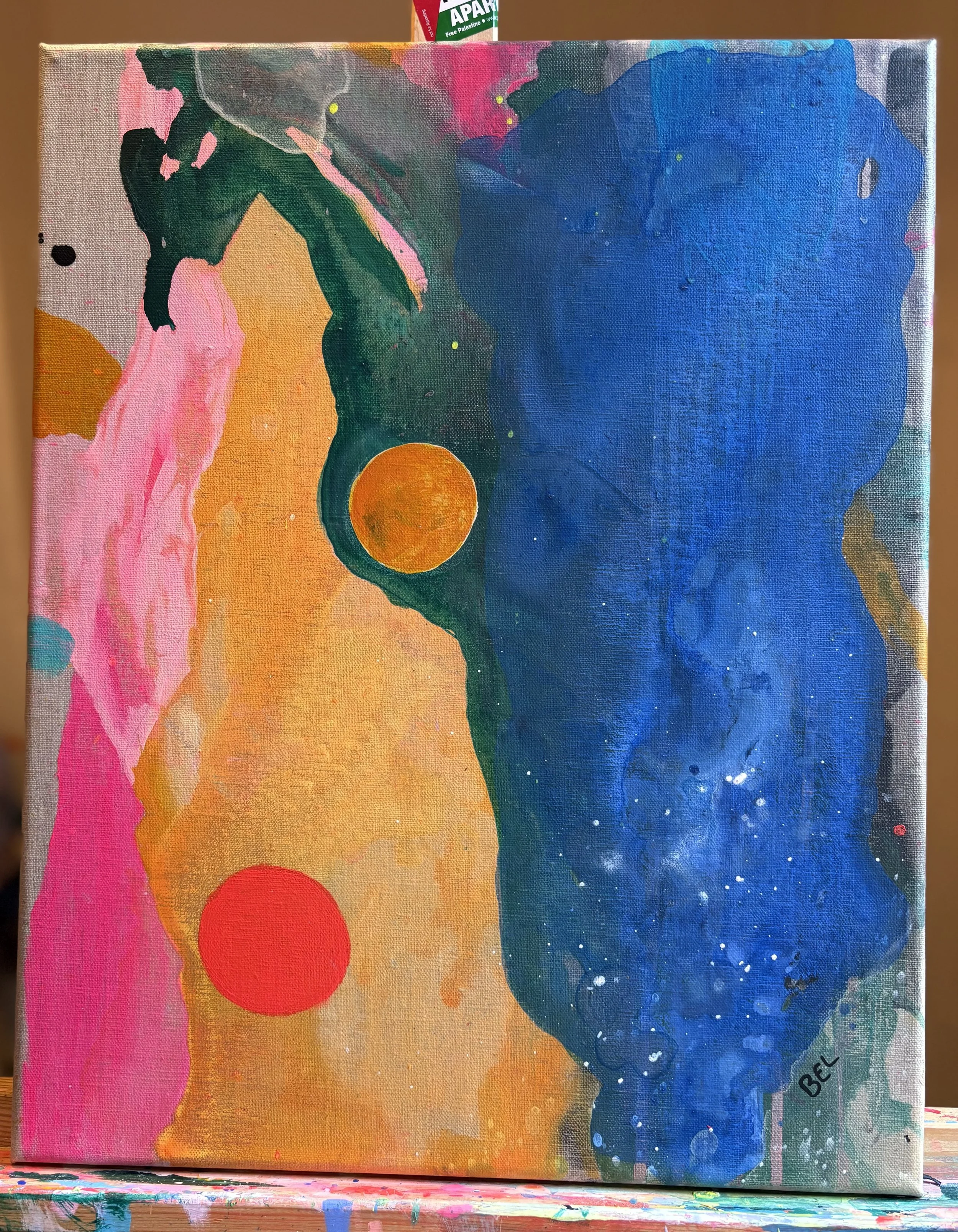 home to roost 12, 2025, acrylic on linen, 16 x 20 in