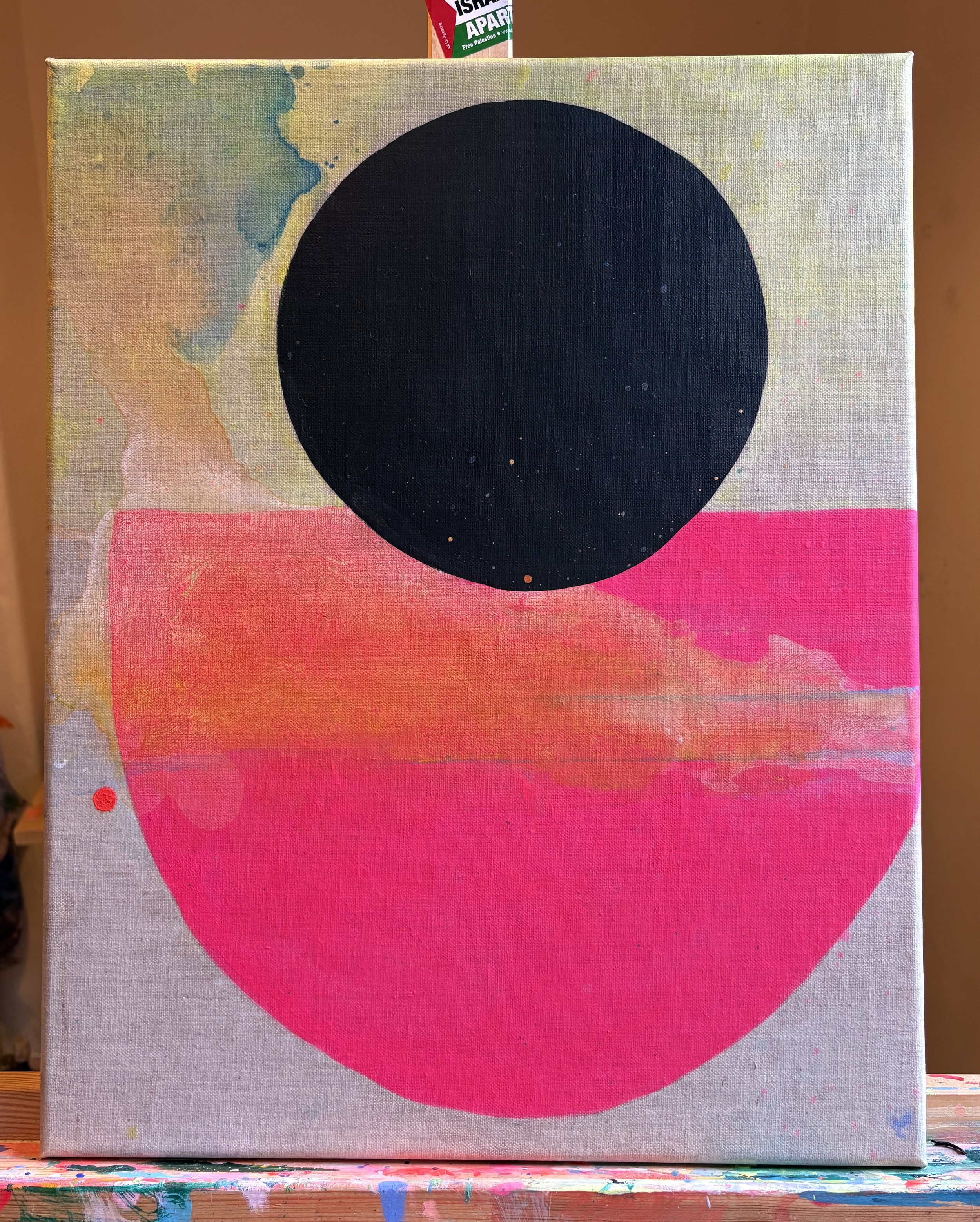 home to roost 7, 2025, acrylic on linen, 16 x 20 in