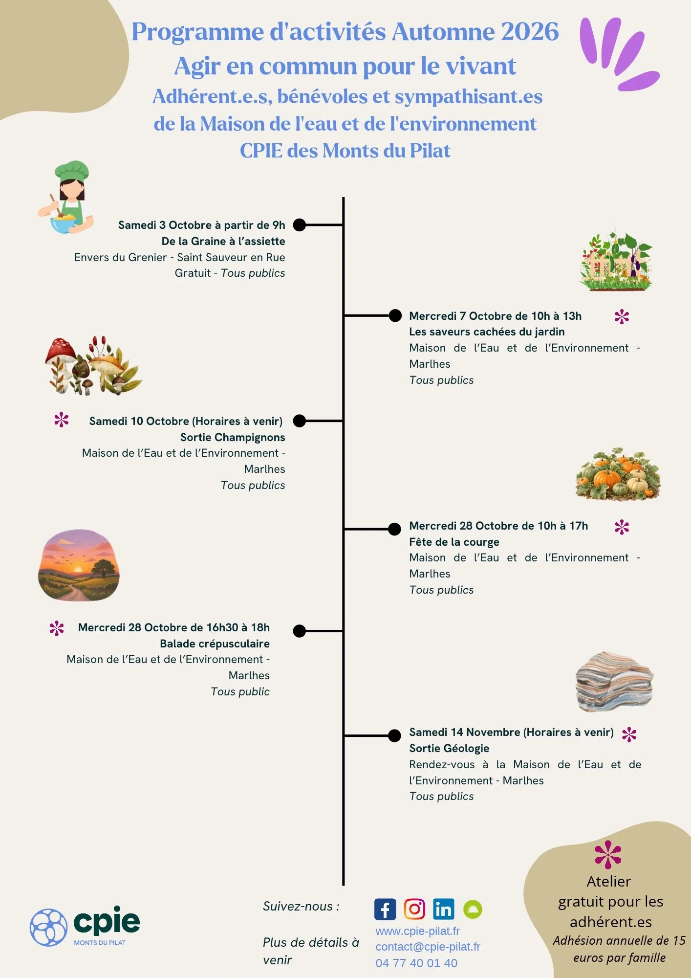 Notre programme d’activités Automne 2026 