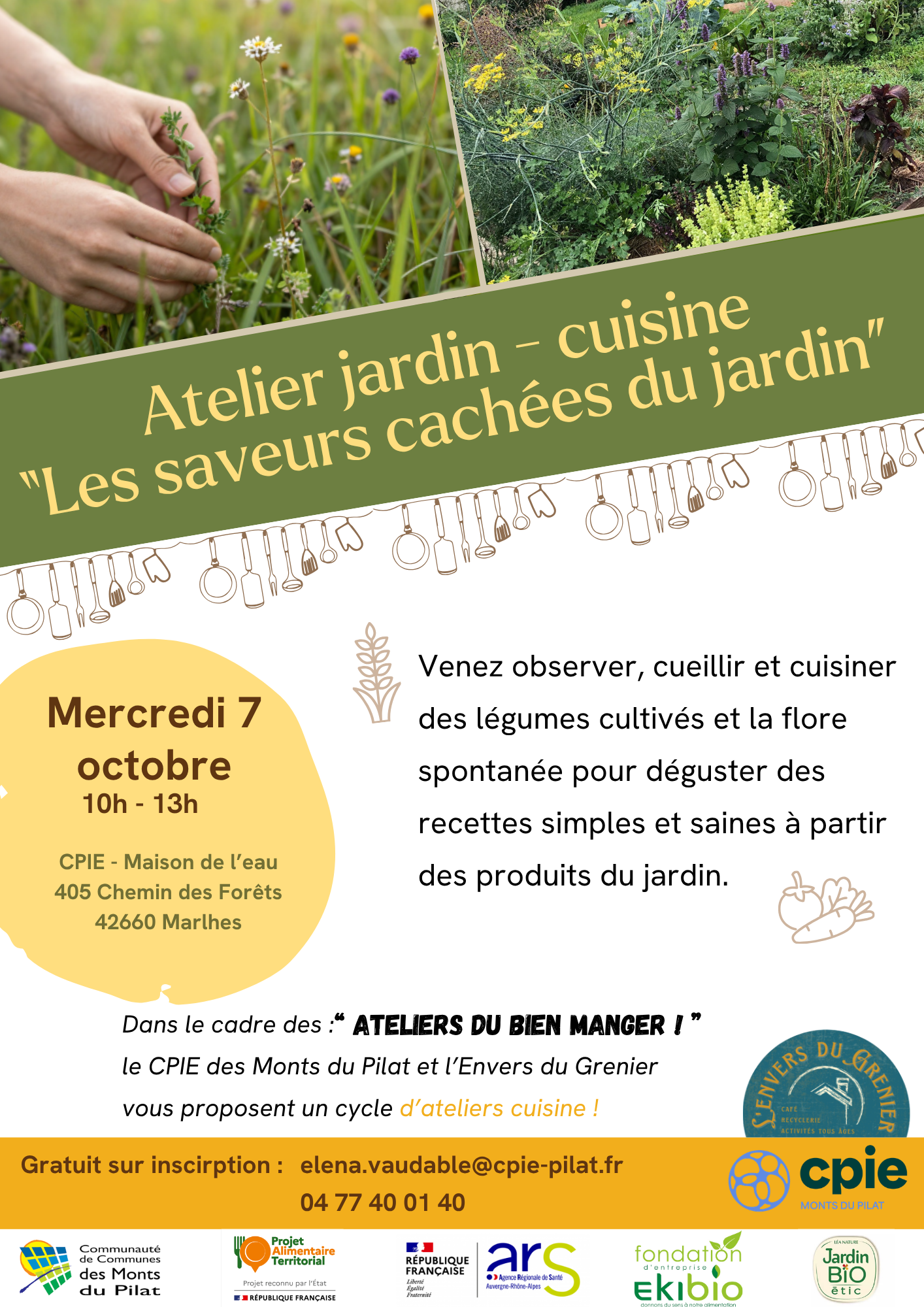 Atelier cuisine «&nbsp;Les saveurs cachées du jardin&nbsp;» le mercredi 7 octobre de 10h à 13h