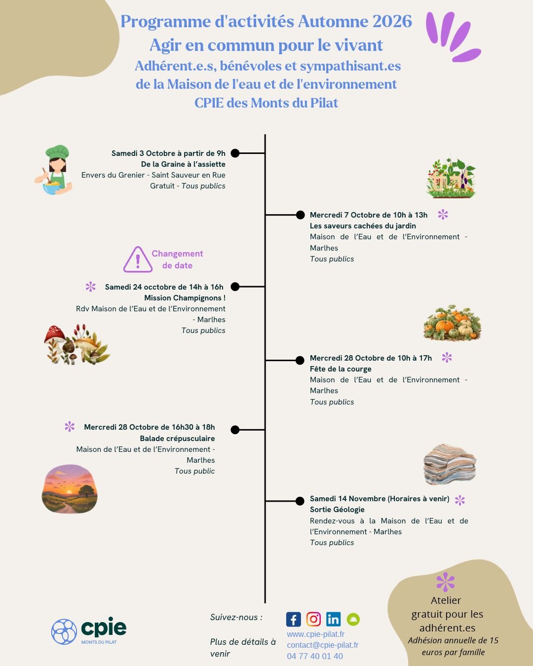 Programme d'activités CPIE Pilat Automne 2026