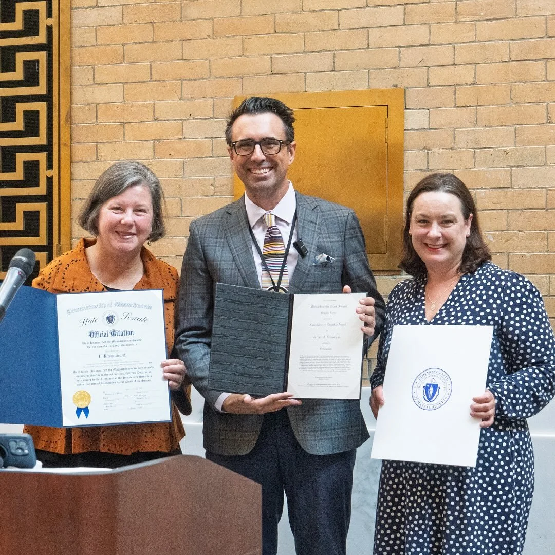 On Oct. 7, 2025, Jarrett J. Krosoczka, the winner of the first-ever Massachusetts Book Award for graphic novels, stood in the Great Hall of the Massachusetts State House and asked attendees of the Massachusetts Book Award ceremony — legislators