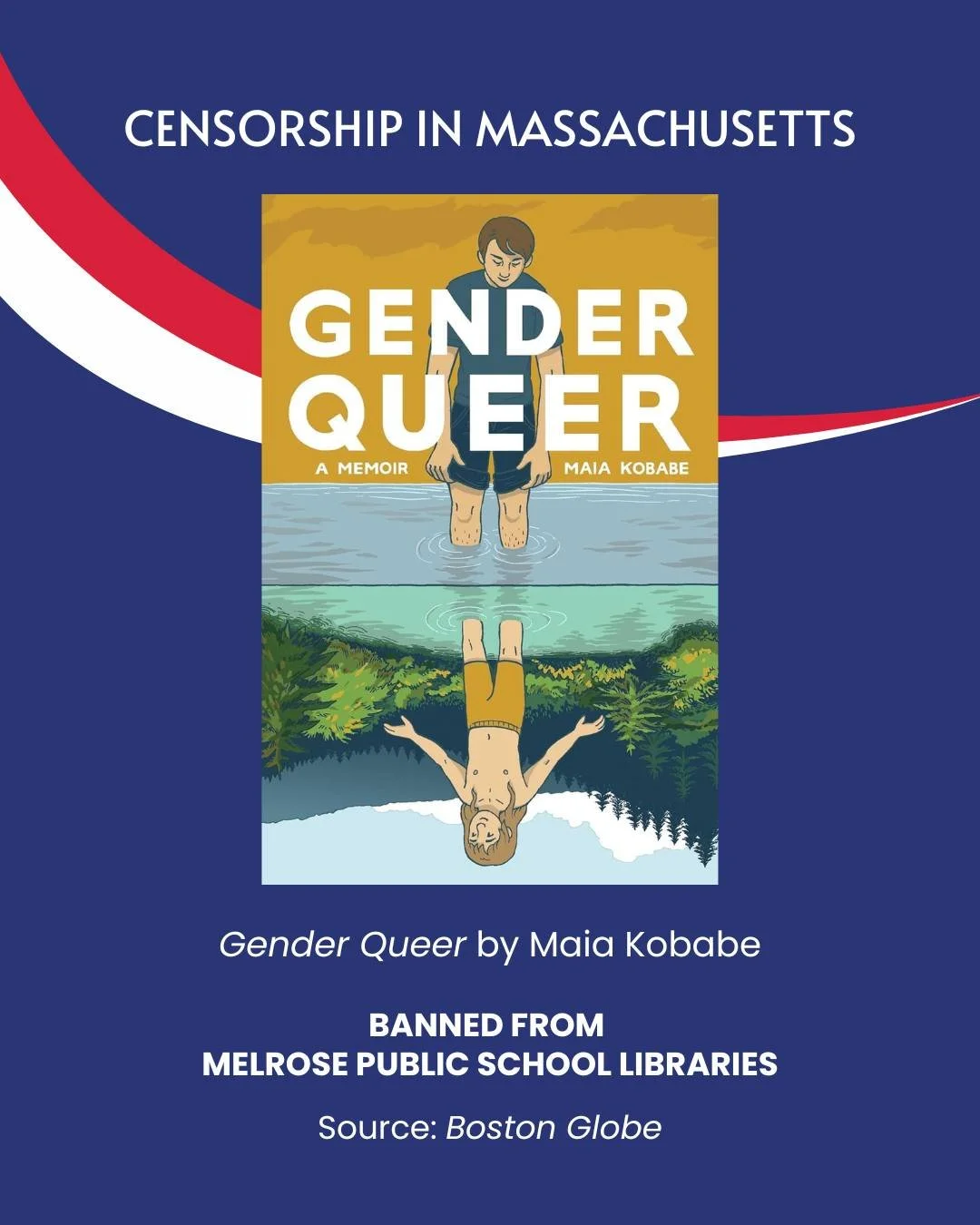 ➡️ Get to know how censorship affects Massachusetts

📚 GENDER QUEER by Maia Kobabe (Oni Press, 2019)

🏅 A Stonewall Honor Book
🏅 Winner of the ALA Alex Award

✍🏼 &ldquo;A great resource for those who identify as nonbinary or asexual as well as fo