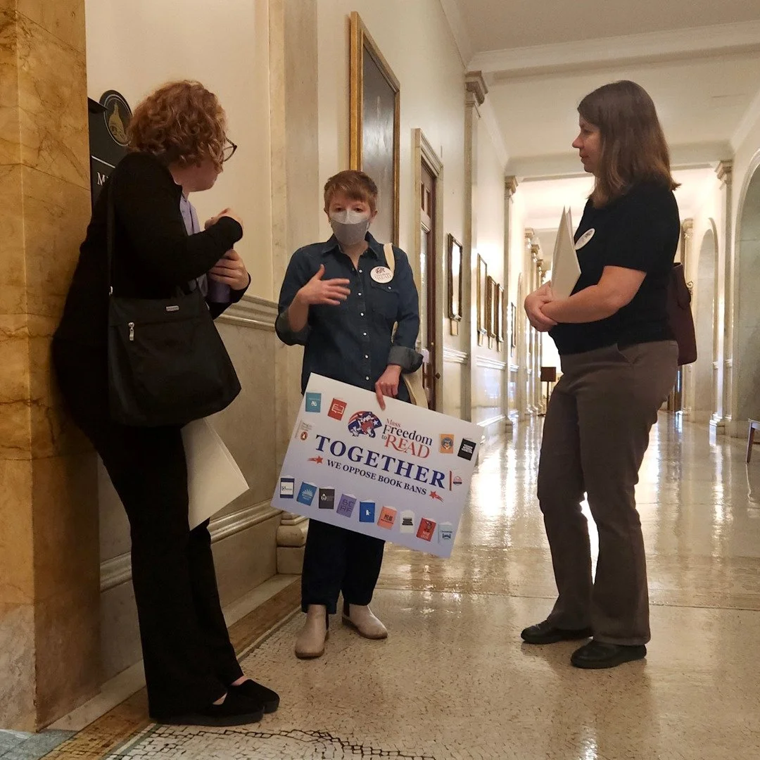 More scenes from last week's Advocacy Day at the Massachusetts State House, where members of the Mass Freedom to Read Coalition met with representatives to discuss the importance of passing H. 3594, An Act Regarding Free Expression. This bill protect