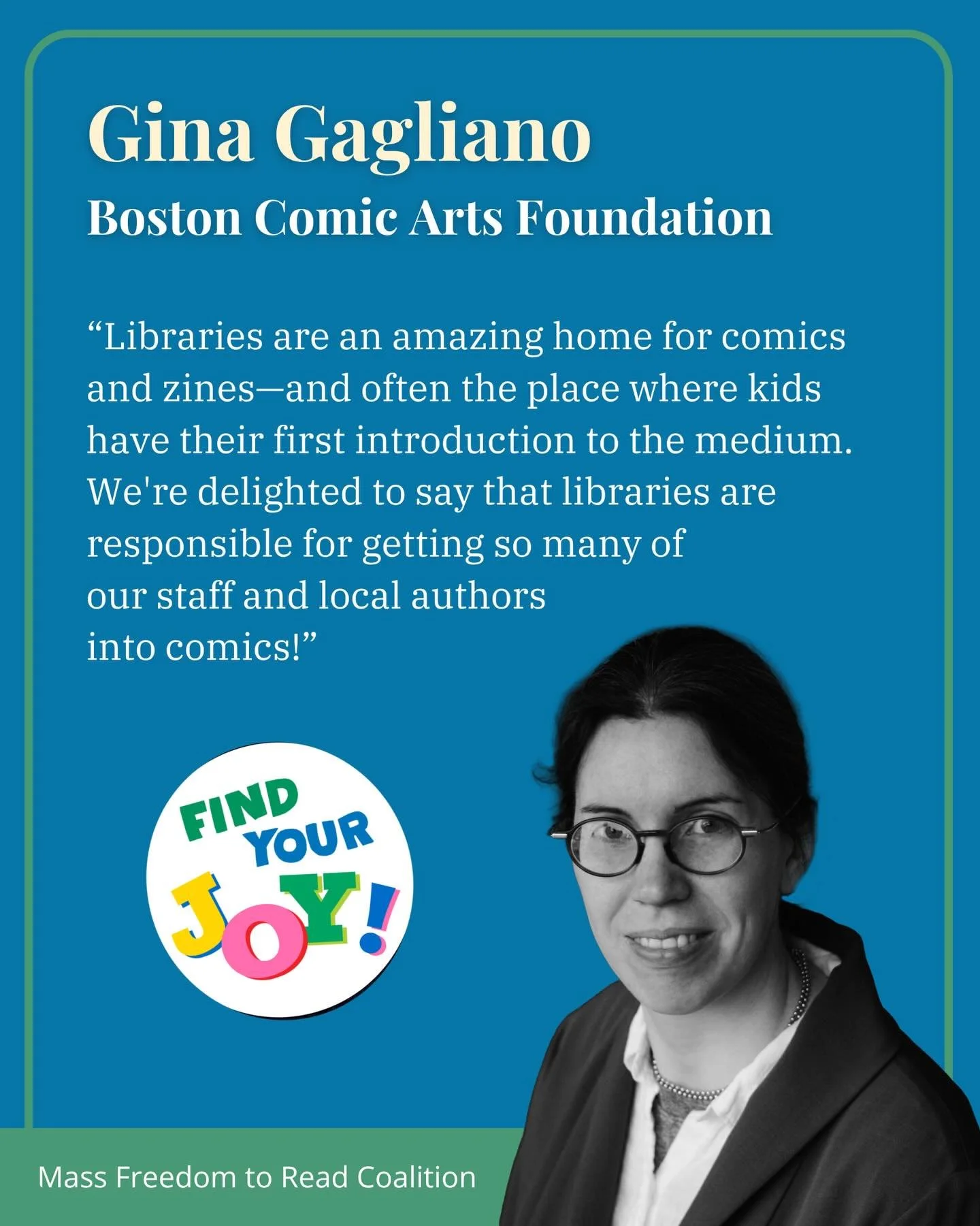 Today Gina Gagliano from @bostoncomicarts shares why she loves libraries.

Now that the state budget process is wrapping up, we want to remind legislators that we&rsquo;re still waiting on a vote for H.3594. You can help by contacting your representa