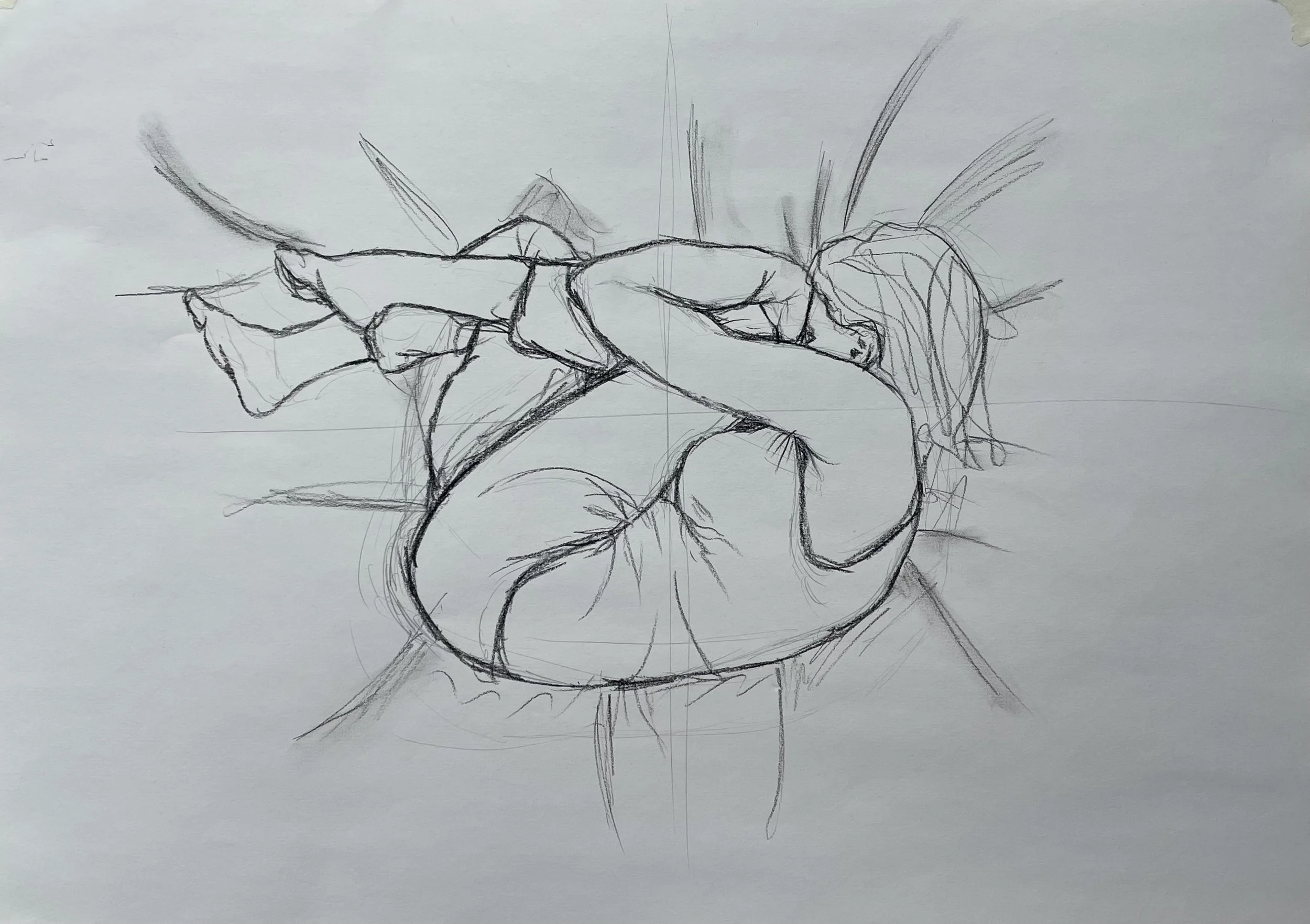 2025, 'Exposed', Charcoal on A3 paper