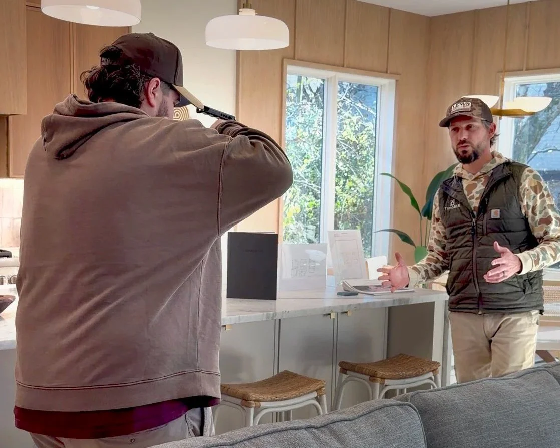 Blue Collar content coach capturing video for Middle Tennessee based construction clients digital ad campaigns, helping turn creative assets into real business growth