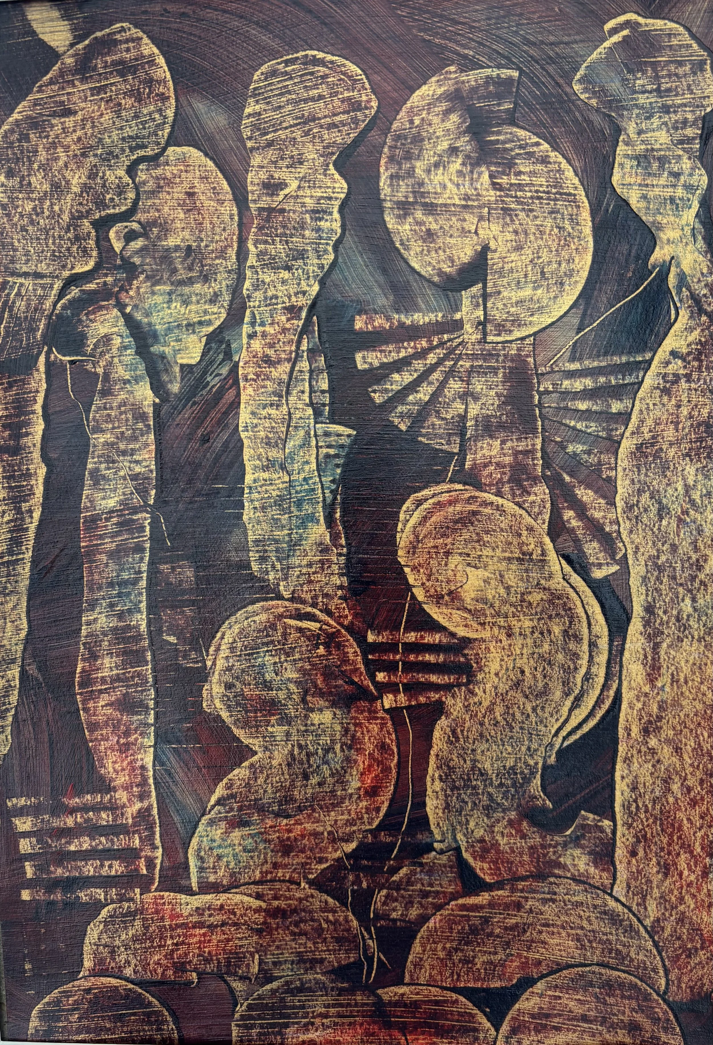 Children of Plasmids Acrylic on Paper- 42 x 30cm