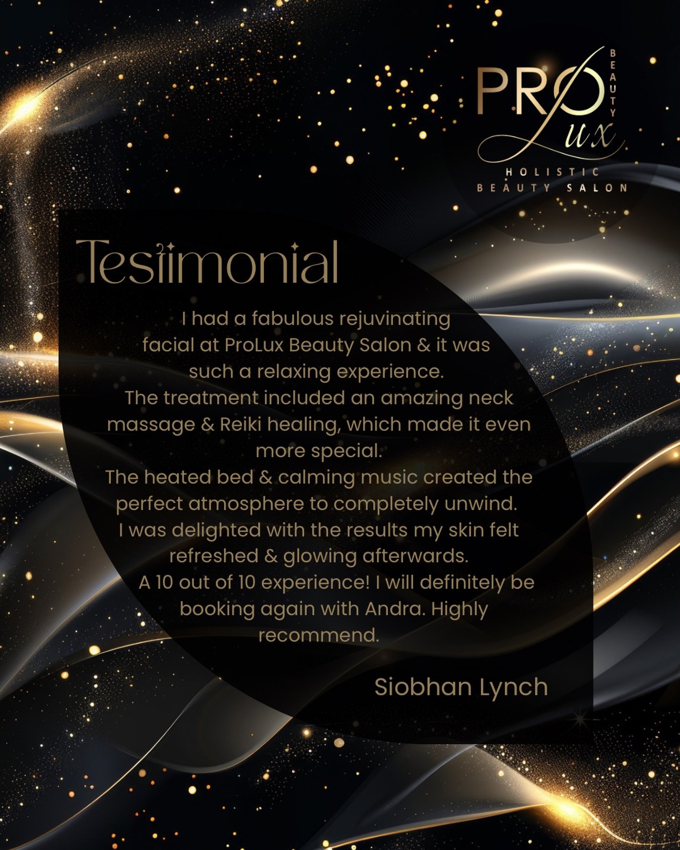 Feedback about ProLux Activation Ritual - Facial 💜

Visit link in the Bio to book your treatment 🙏

With gratitude,
Andra 💜

#testimonial #facial #holisticfacials #facialsgoreybusinesspark #energyhealing
