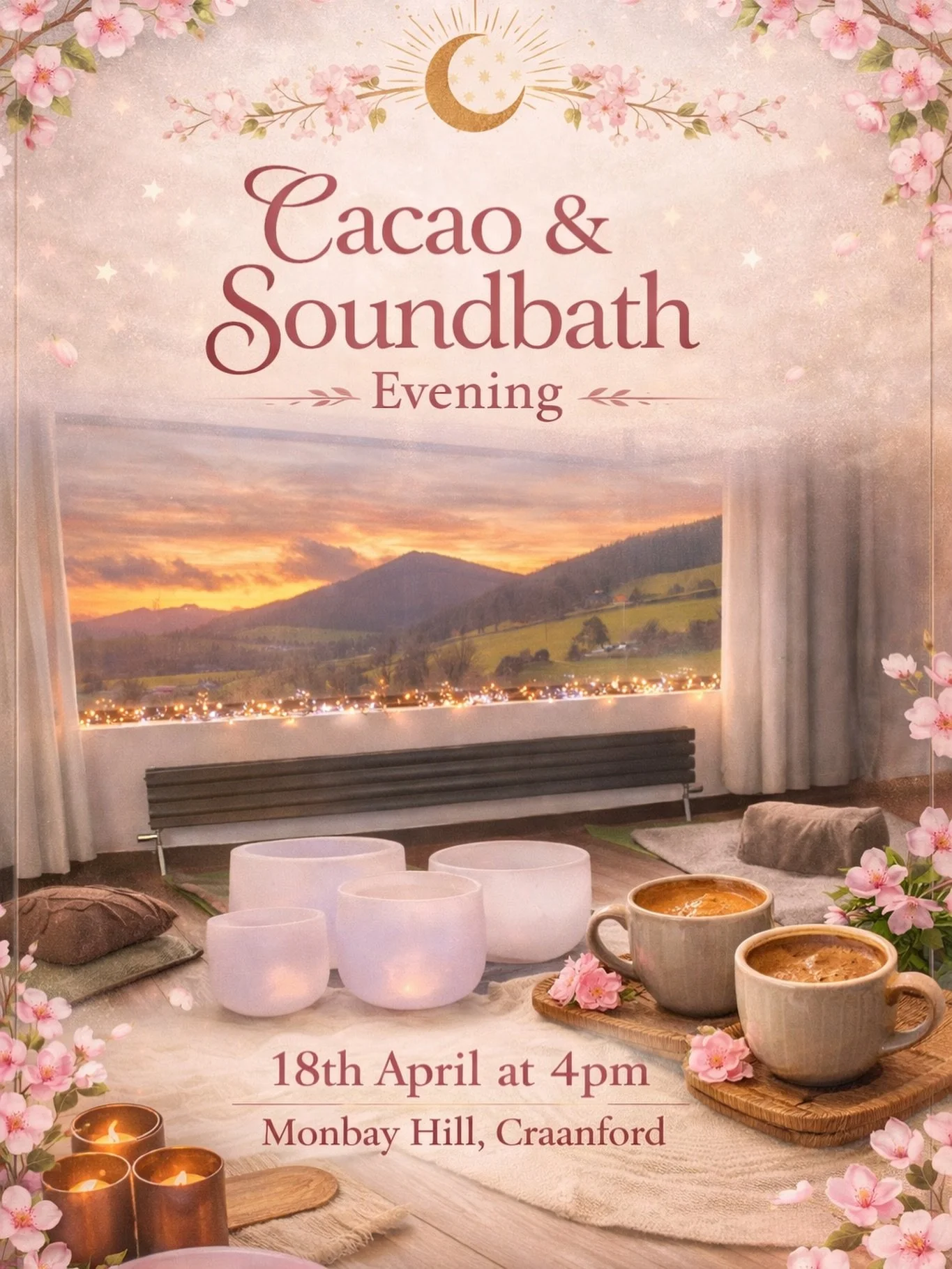 ✨You are warmly invited to a deeply nourishing Cacao Ceremony &amp; Soundbath Journey ✨

This beautiful evening is designed as a gentle space to slow down, reconnect, and return to yourself.

We will begin with ceremonial cacao to support heart-openi
