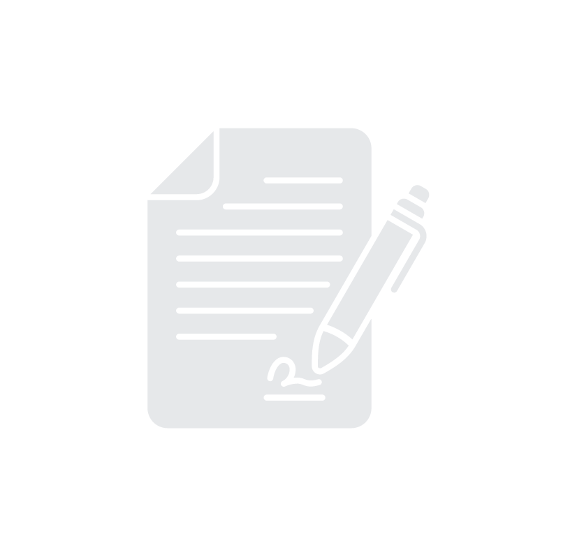 Icon of a document with lines of text and a signature line, accompanied by a pen.