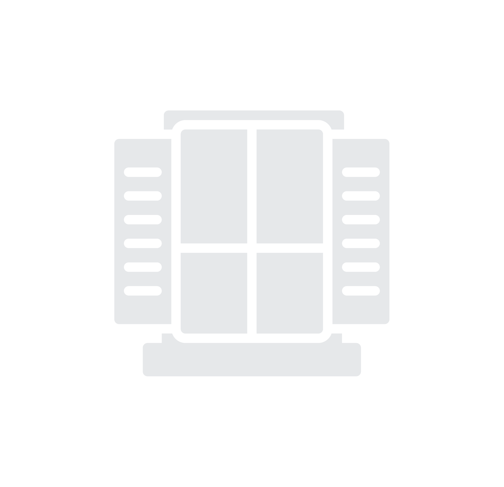 Icon of a satellite with solar panels on both sides.