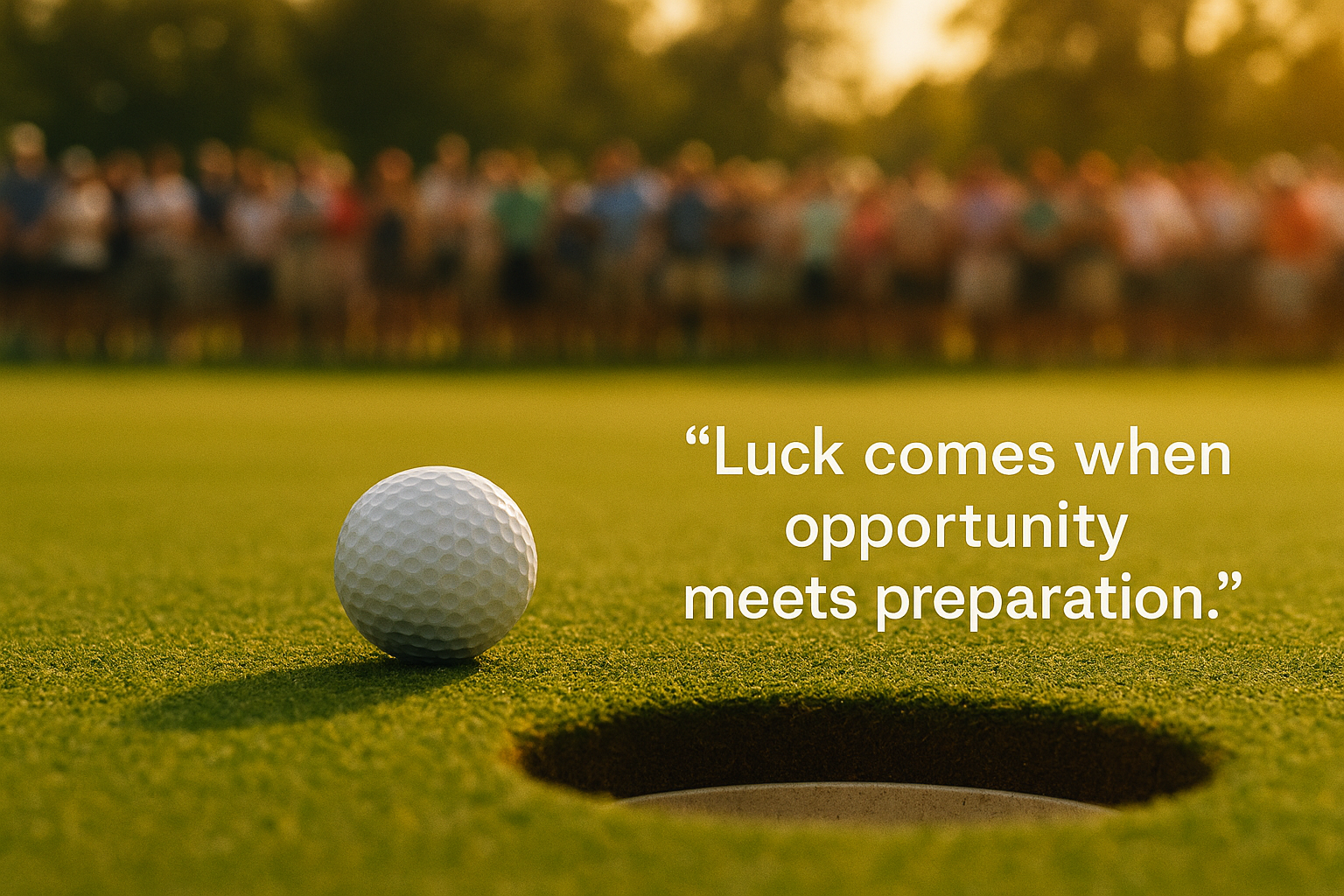 „Luck comes when opportunity meets preparation.“