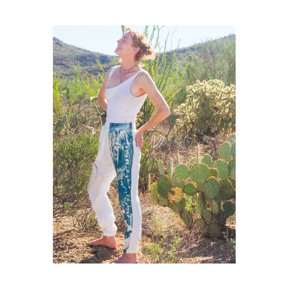 White linen Joggers | Size Small | Imperfect - Staining