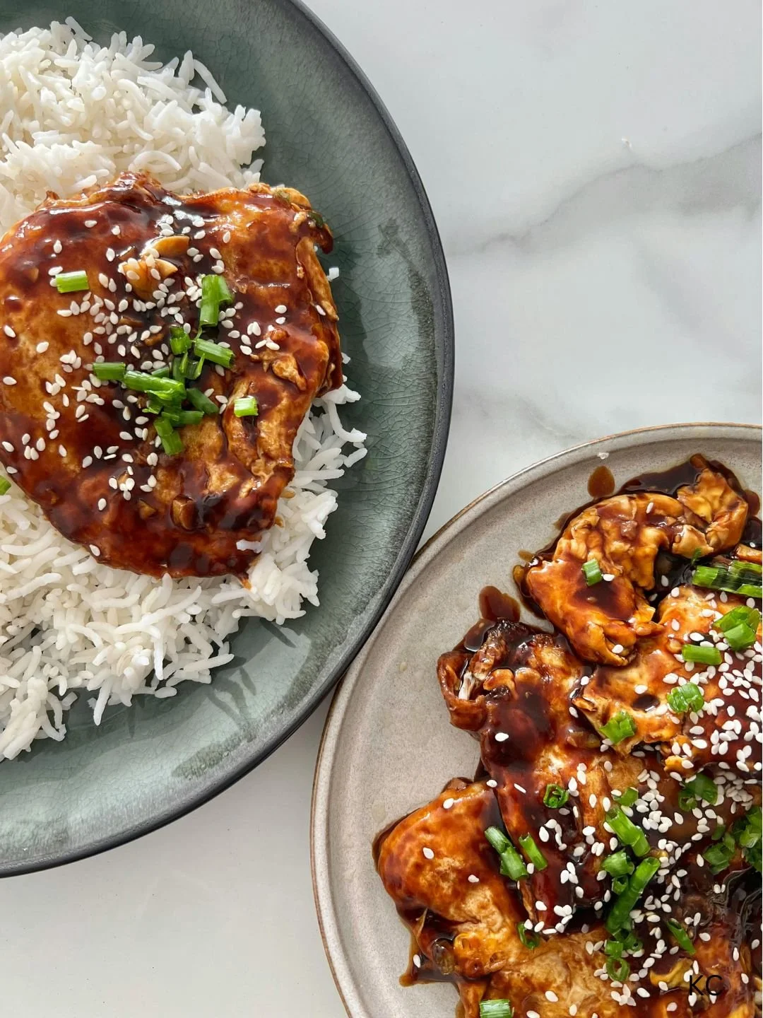 Seared Salmon with Teriyaki Sauce and Rice