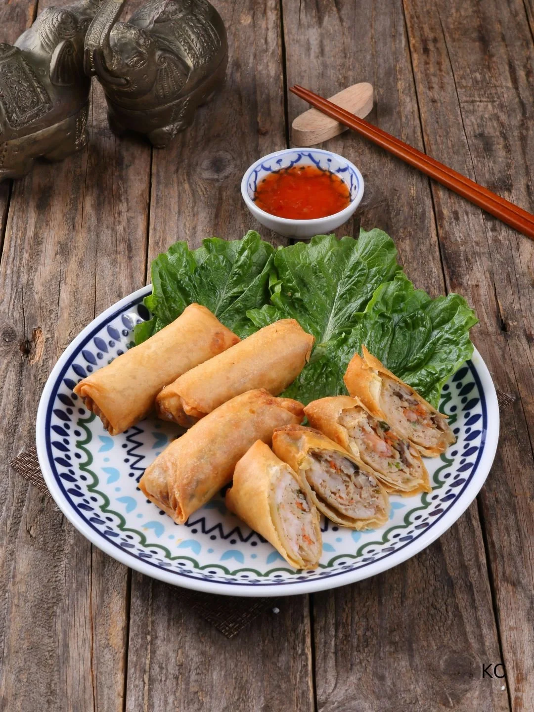 Chinese American Egg Rolls with Plum Sauce