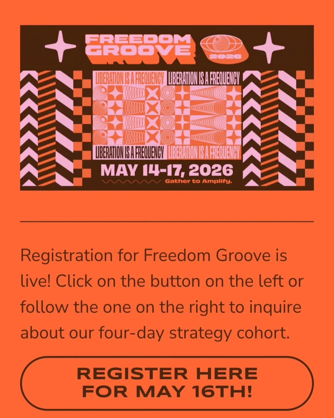 The mothership is landing&hellip; 🚀✨️

We&rsquo;re less than two weeks away from Freedom Groove 2026, and this year&rsquo;s experience is shaping up to be truly out of this world. 🌌

This isn&rsquo;t just an event.

Join us at @artsville_madisonvil