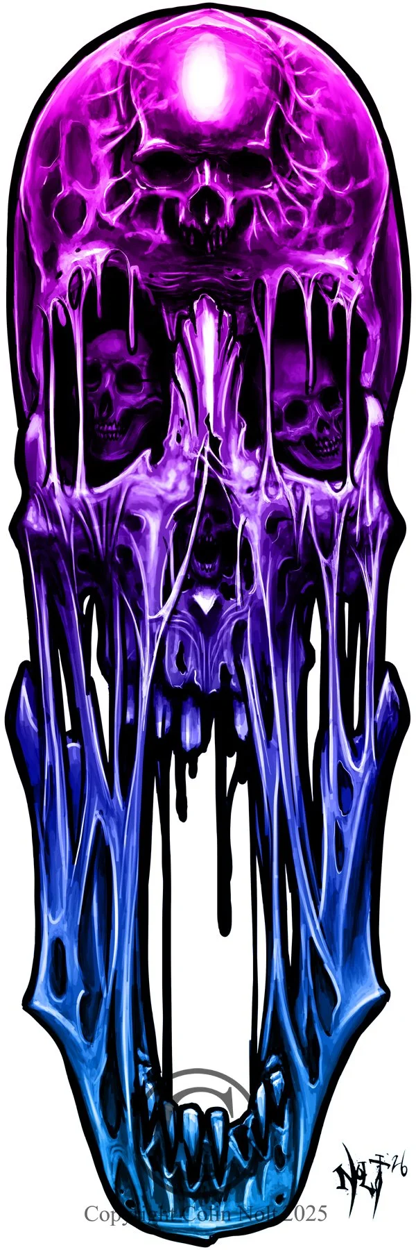 Melting skull poster design by artist Colin Nolt at Epicdermis Gallery Lancaster PA