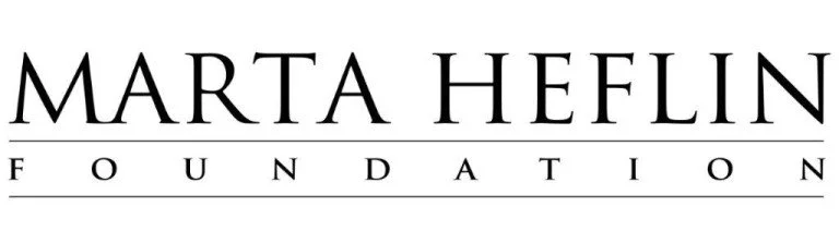 Logo of the Marta Heflin Foundation with the name in black text, with 'MARTA HEFLIN' in larger font above the word 'FOUNDATION'.