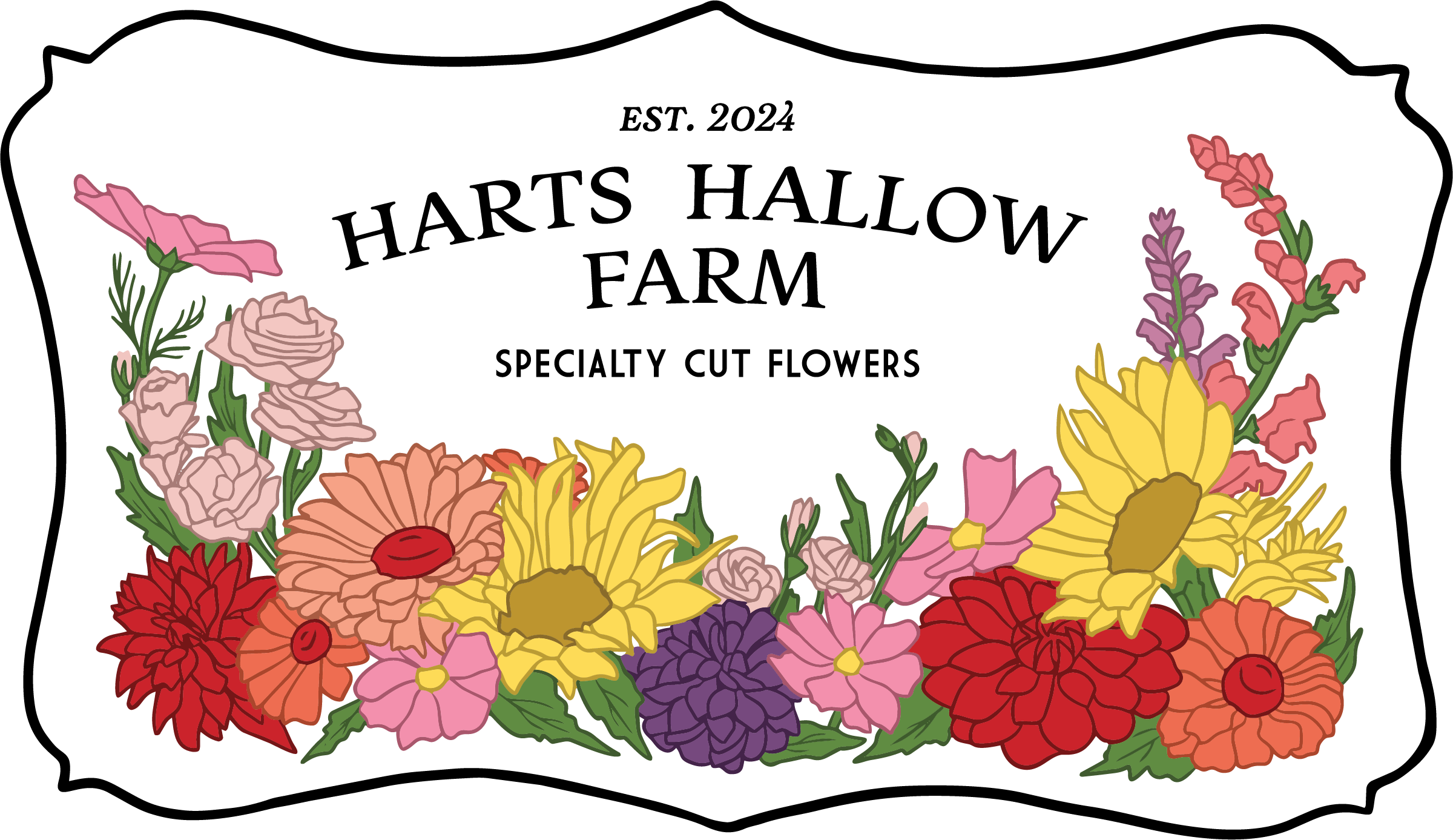 A colorful floral arrangement with various flowers including daisies, roses, and other blossoms on a wooden surface, with a text overlay reading "Sympathy & Support".