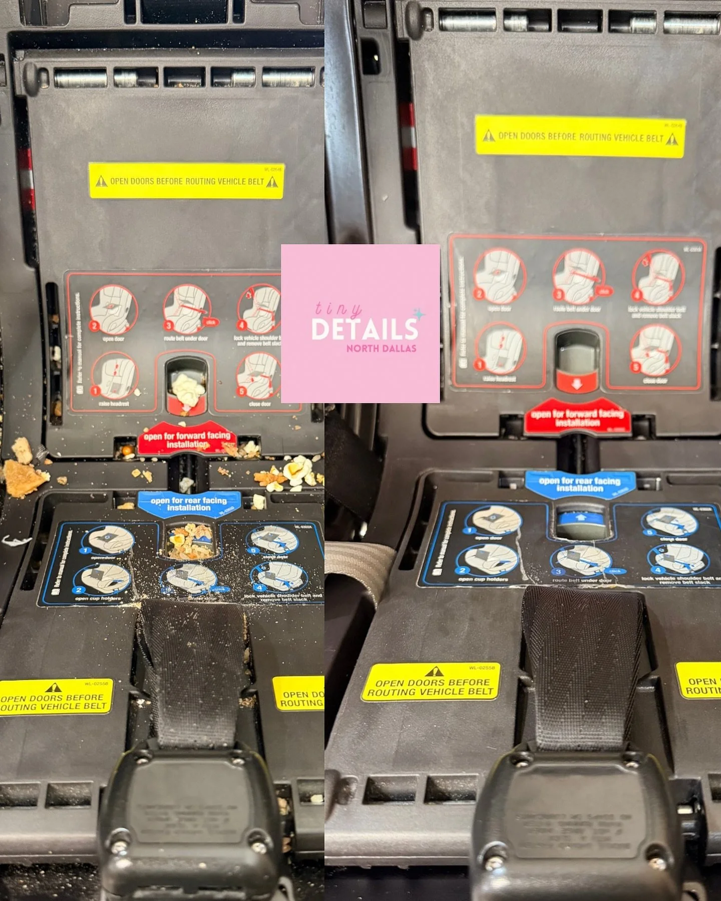 So satisfying&hellip;. 

Let us clean your seats!! 

#tinydetails #plano #allen #carseat #carseatcleaning
