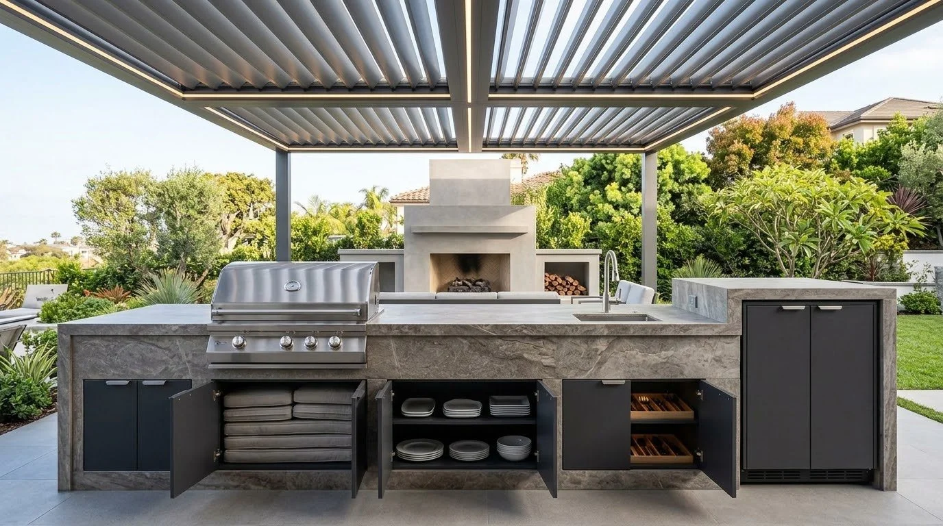 Built-In Outdoor Storage & Cabinetry | Orange County Hardscape