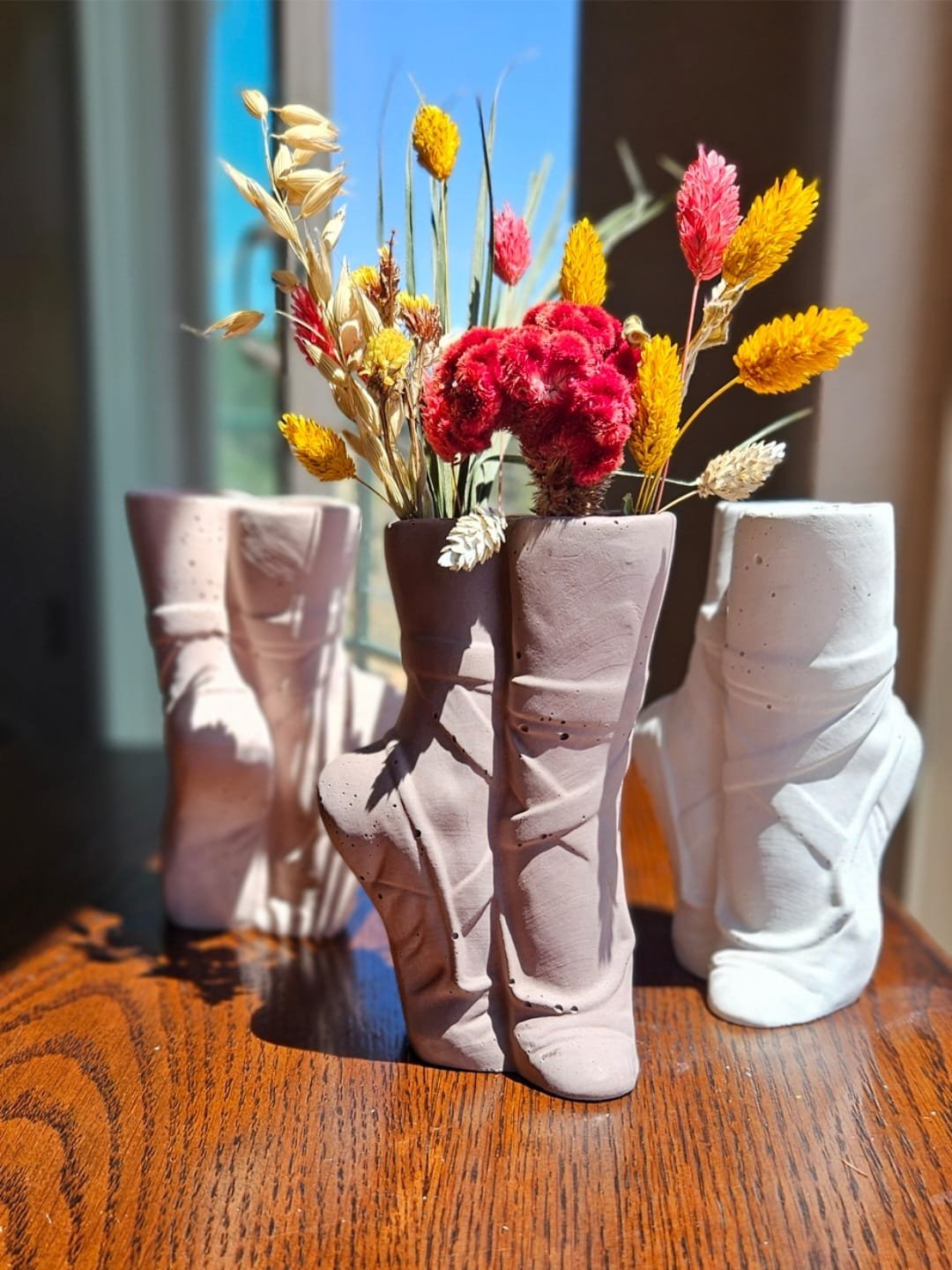 Ballet Shoes Concrete Flower Vase