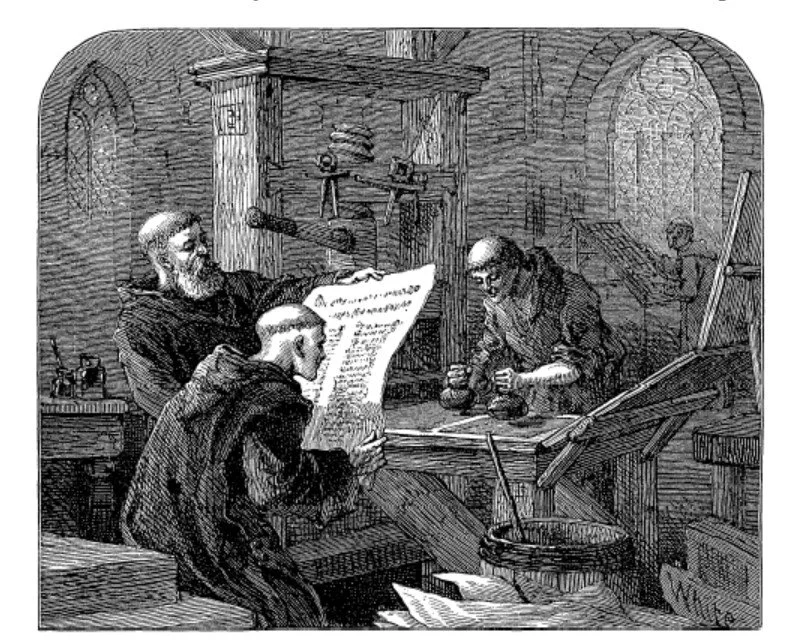 “Quality control review comparing scanned pages to printed originals to ensure accuracy and completeness.”