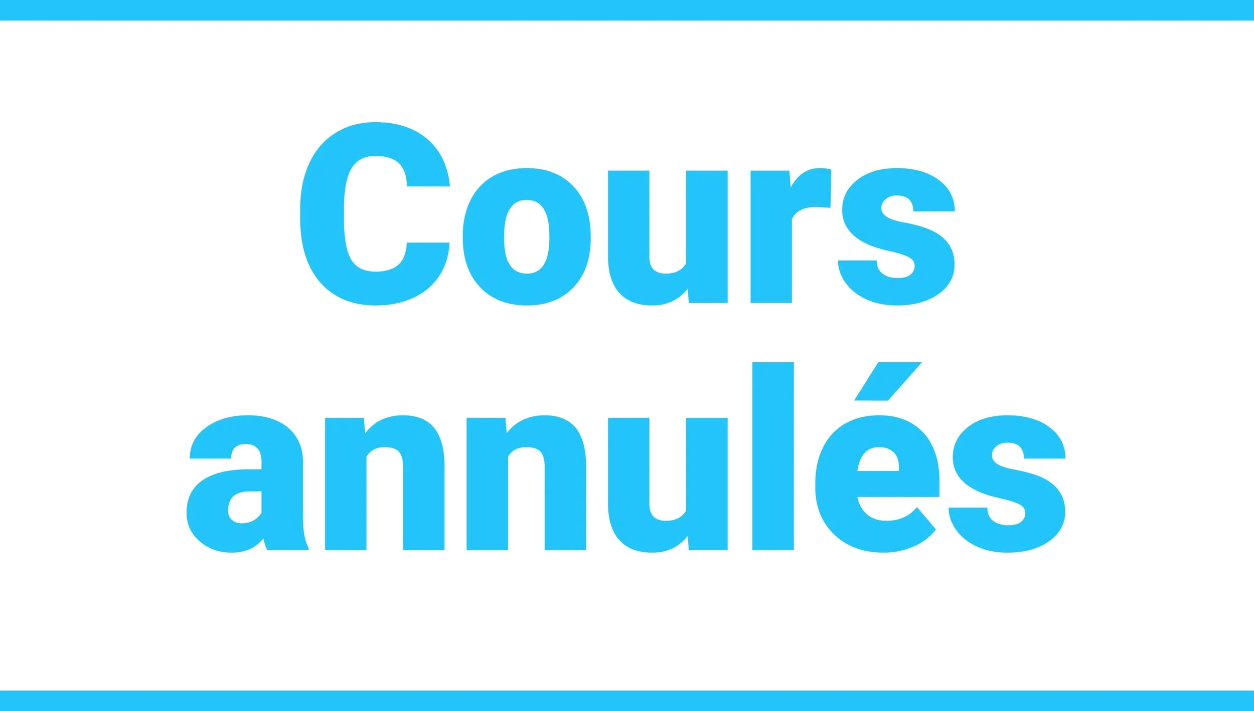 Jours fériés - Cours annulés
