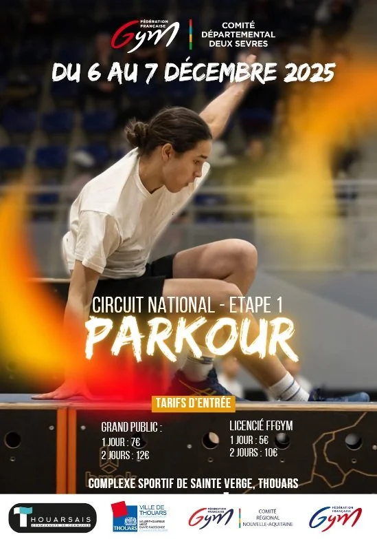 PARKOUR -1 ère étape Circuit National - 6 &amp;7 Décembre 2025 à Thouars (79)