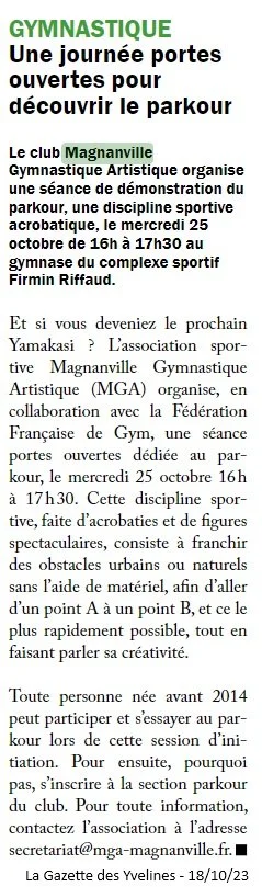 PORTES-OUVERTES PARKOUR - 18/10/23