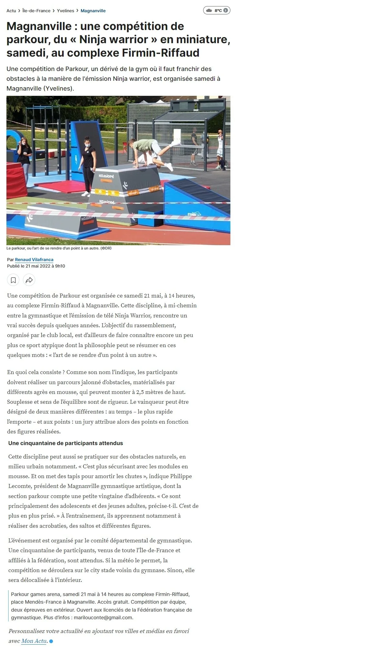 COMPETITION DE PARKOUR - 22/05/22