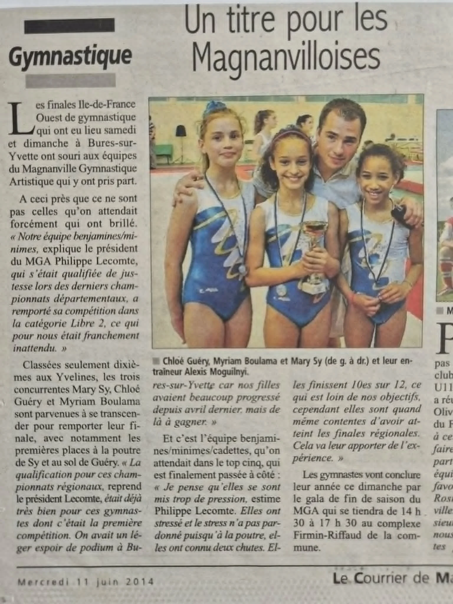 PODIUM POUR NOS MAGNANVILLOISES - 11/06/14