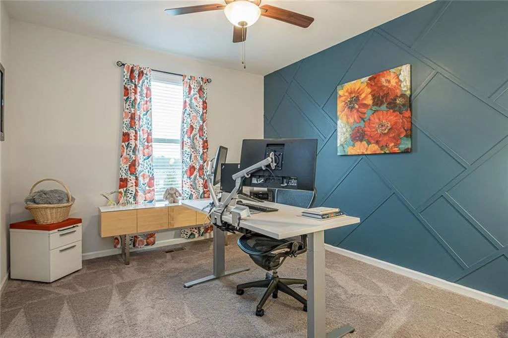 Home office accent wall and ceiling fan installation!