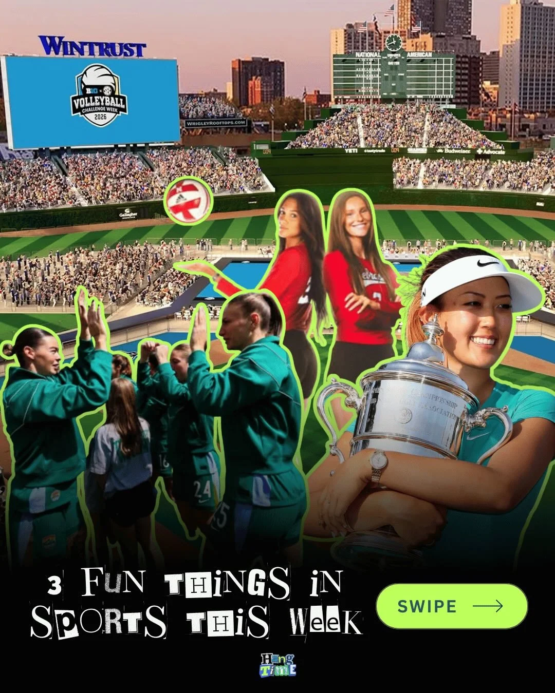 3️⃣ Fun Things in Sports This Week ⬇️

🏐 The B1G and the SEC are teaming up to bring college volleyball to the Friendly Confines. The inaugural Big Ten/SEC Volleyball Challenge Week will see all 18 Big Ten schools competing against all 16 SEC school