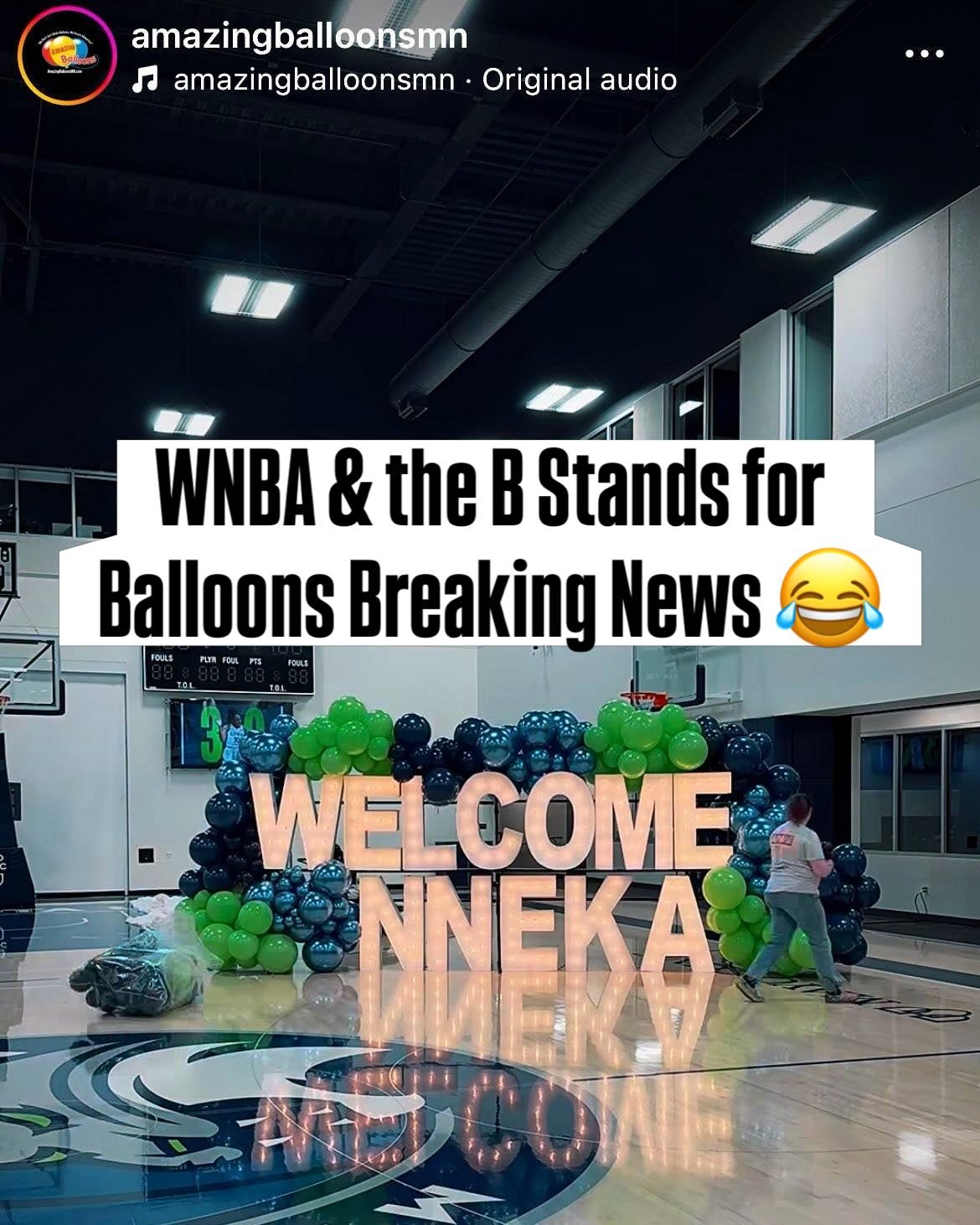 WNBA free agency is in full swing, and a balloon company in Minnesota may have accidentally broken some major news earlier today 😂

The company posted a video of them building the &ldquo;Welcome Nneka&rdquo; display for the Minnesota Lynx. Nneka Ogw