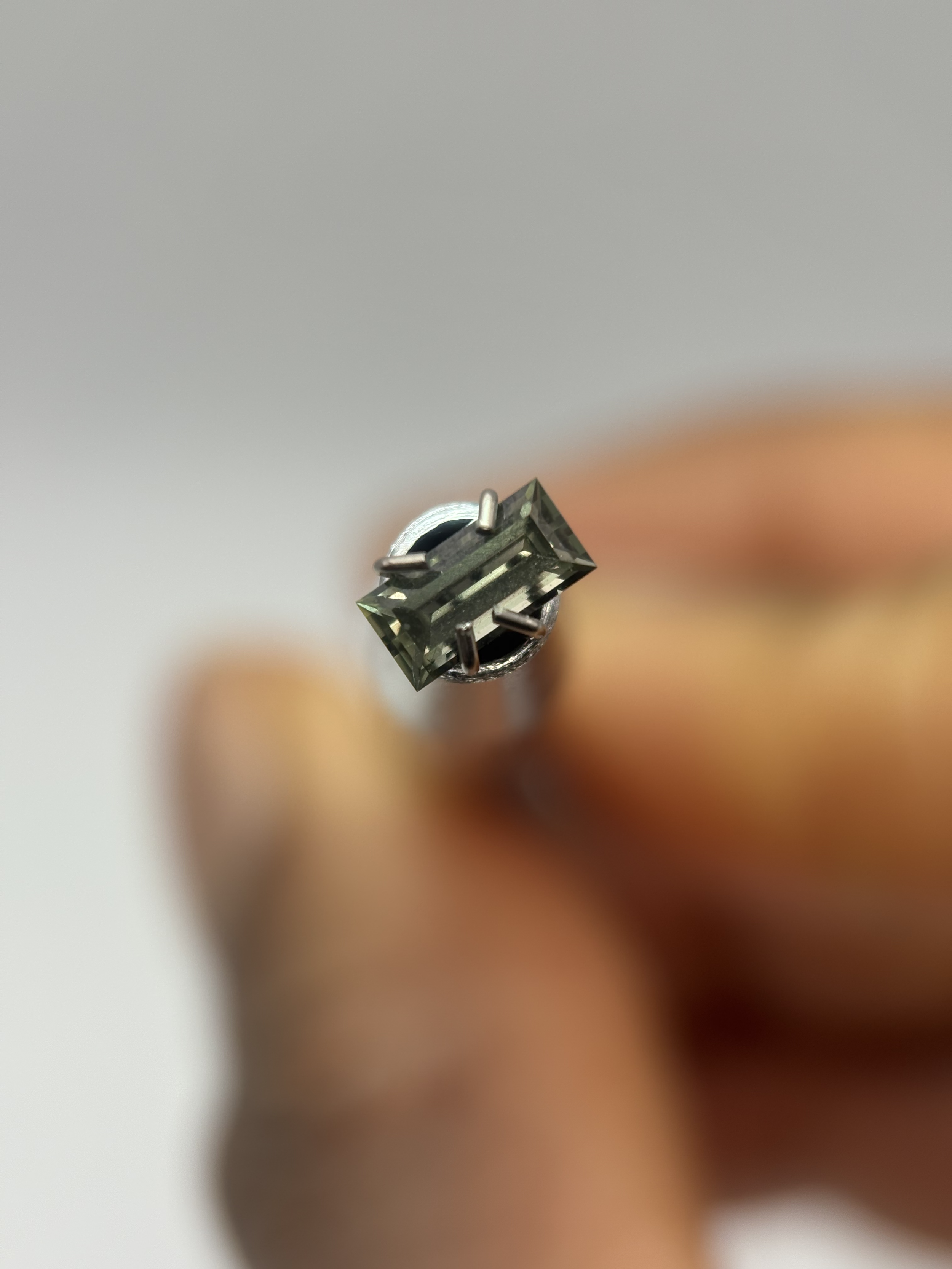 Baguette Cut Green Sapphire