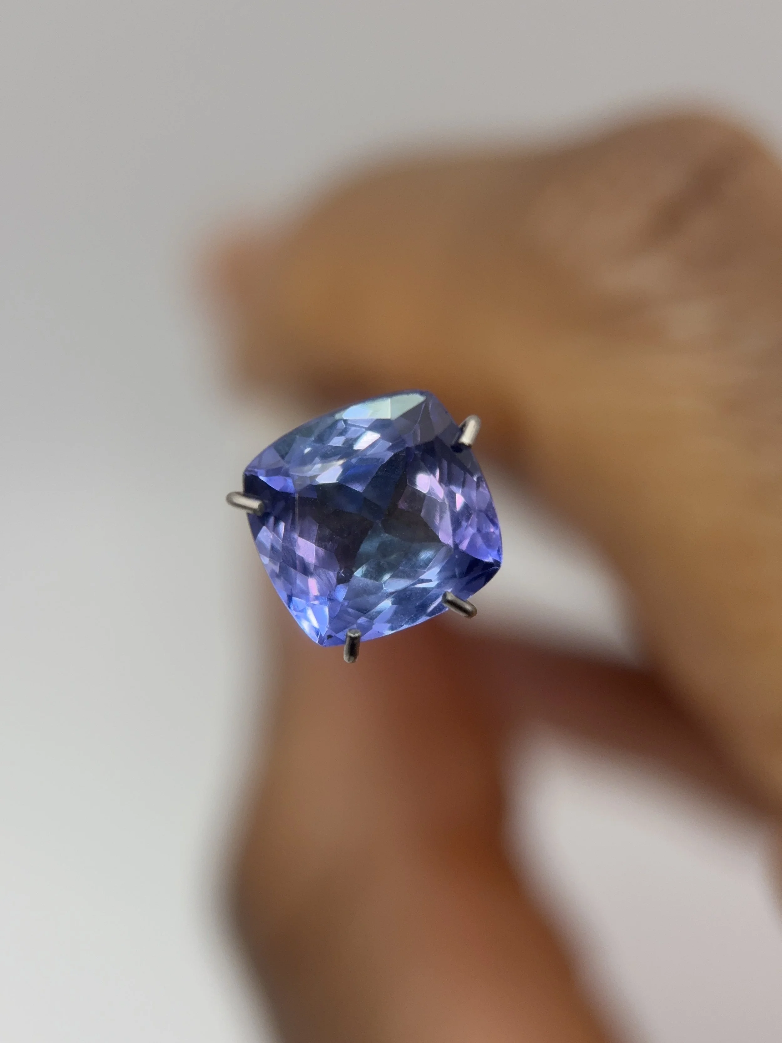Purple Cushion Square Tanzanite