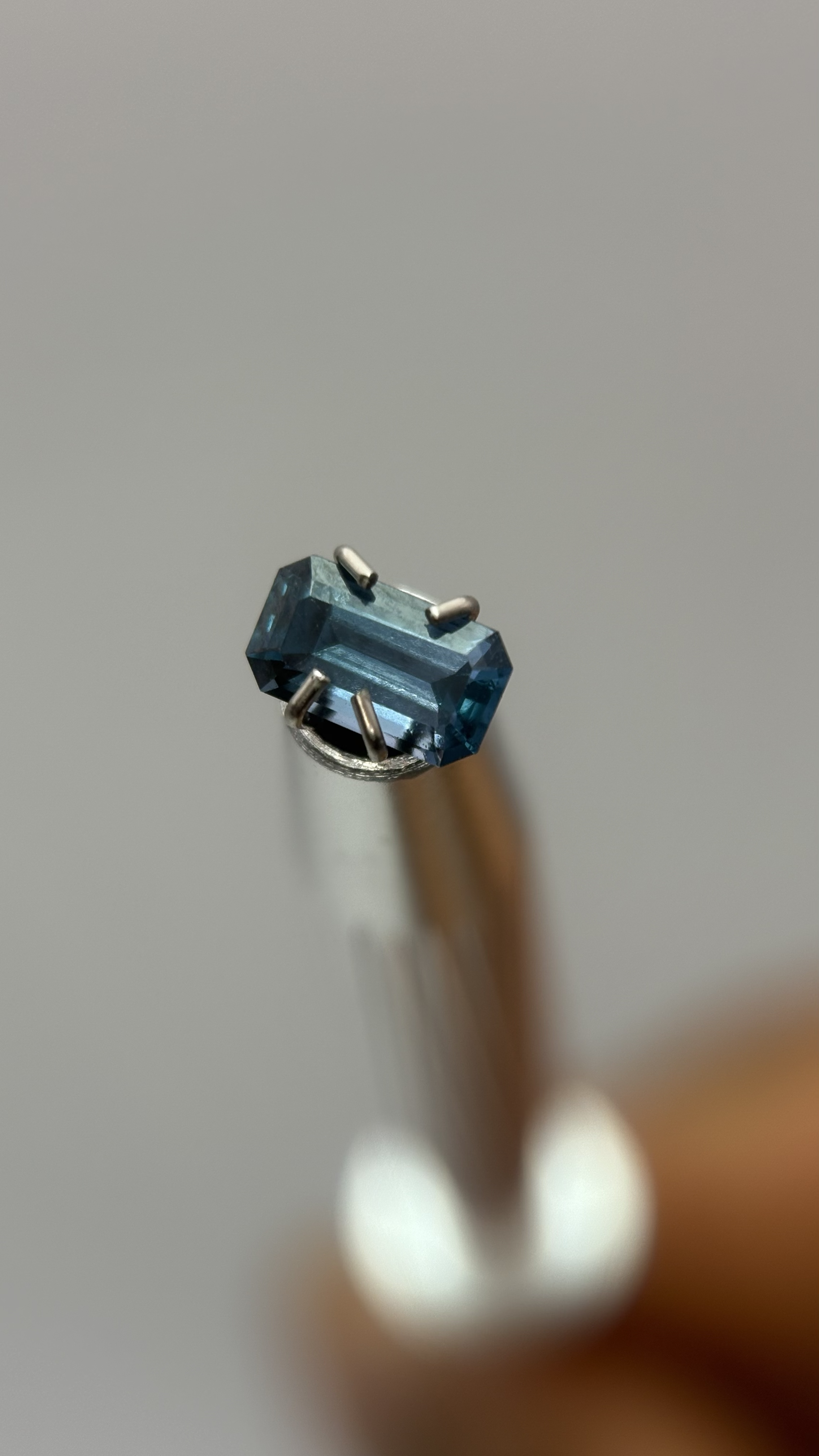 Rectangle Cut Blue Spinel