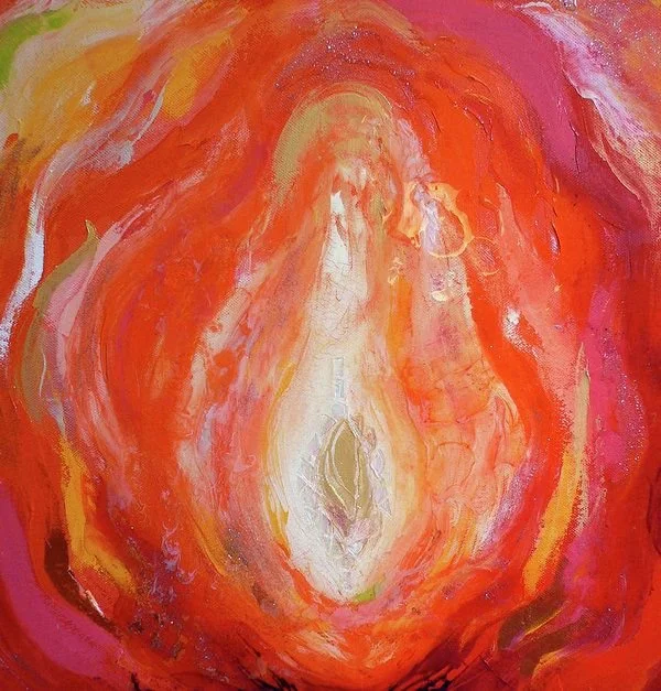 Orange womb painting