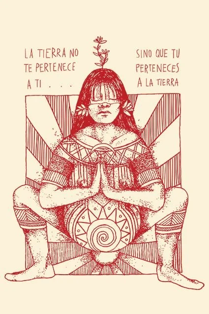 Red illustration: la tierra no te pertenece