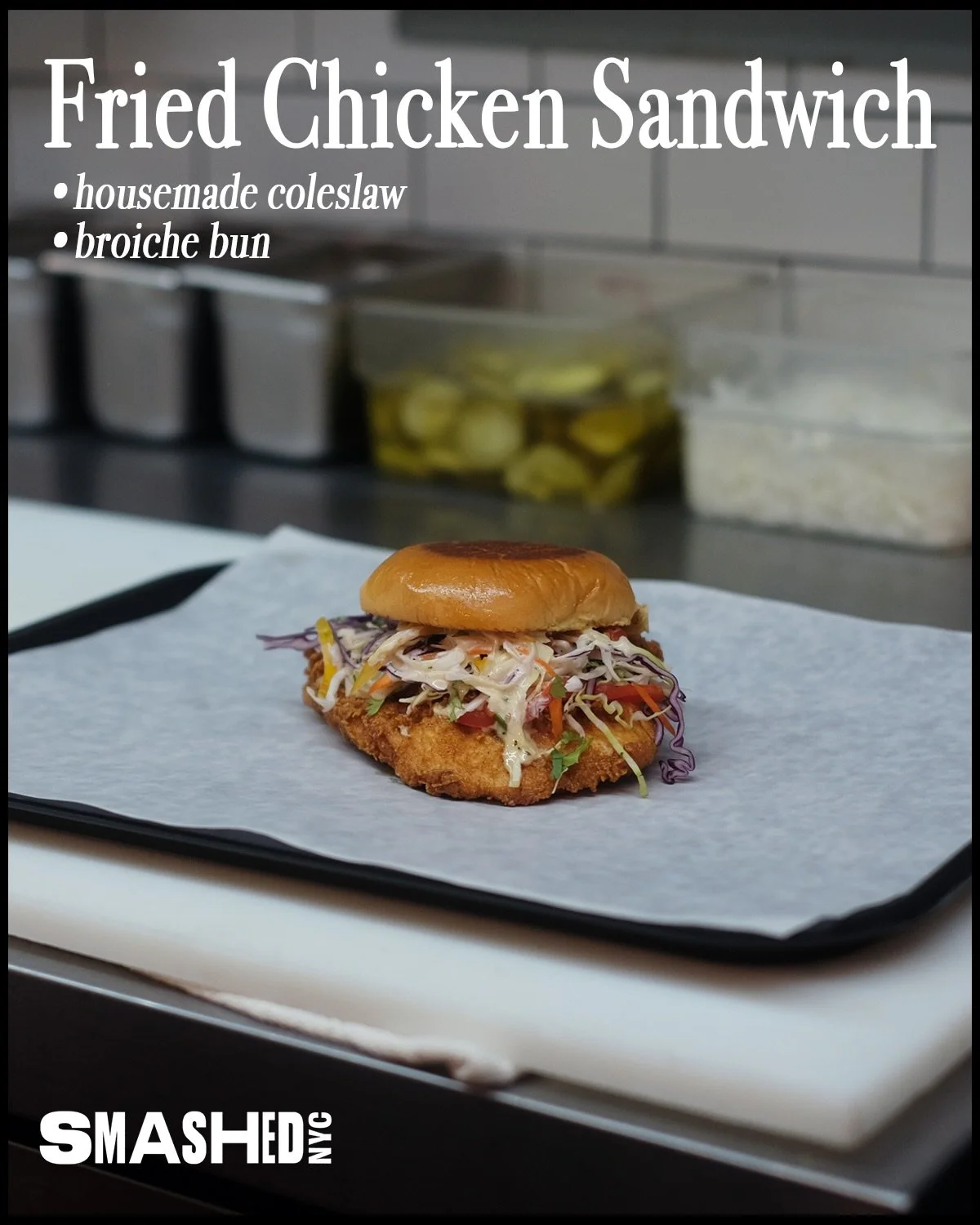 FRIED CHICKEN SANDWICH

📍516 Hudson St New York, NY 10014 (West Village)
📍94 Third Ave New York, NY 10003 (East Village)
📍55 Water St Brooklyn, NY 11201 (Time-Out Market)