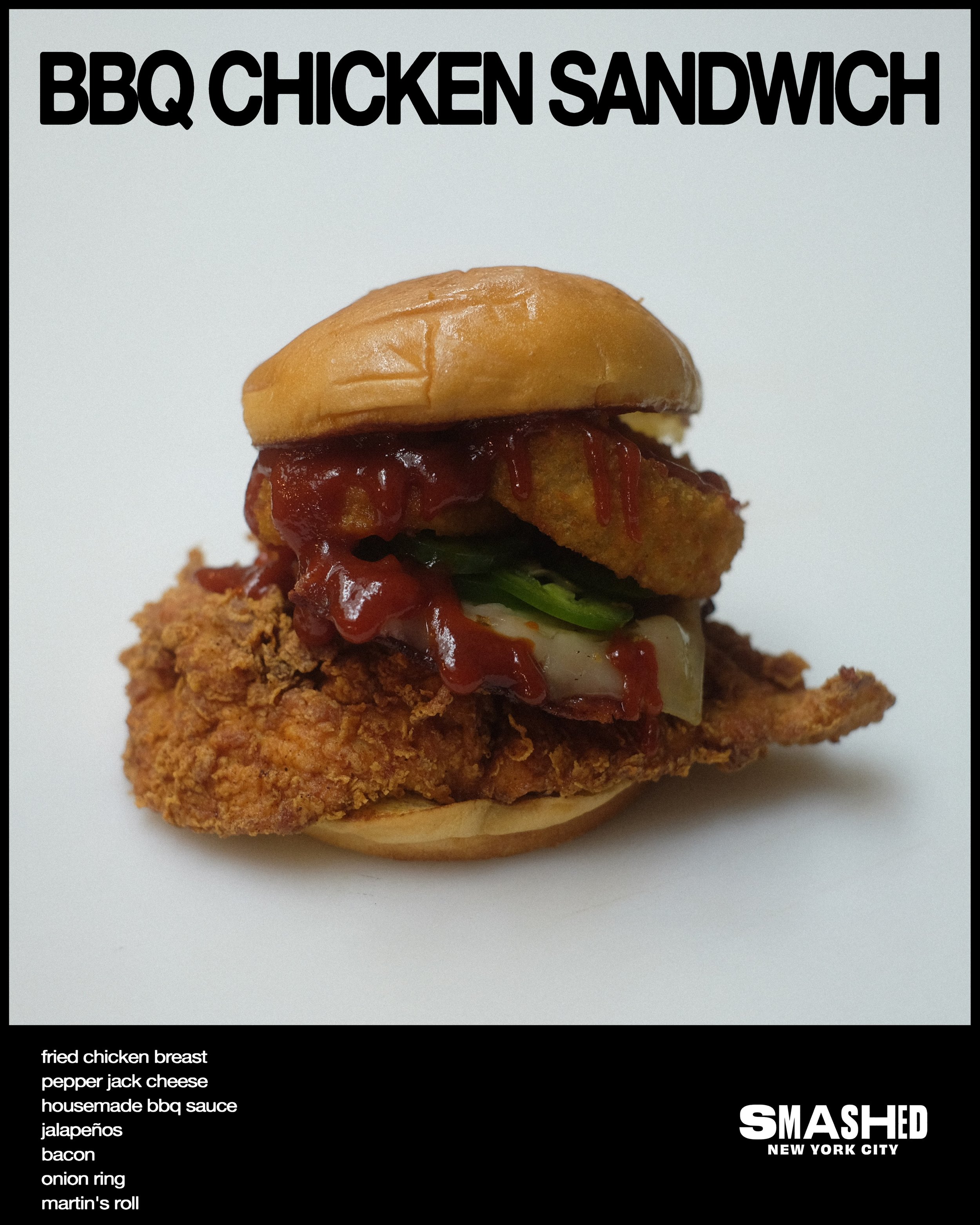 BBQ CHICKEN SANDWICH

📍516 Hudson St New York, NY 10014 (West Village)
📍94 Third Ave New York, NY 10003 (East Village)
📍55 Water St Brooklyn, NY 11201 (Dumbo)
📍124 E 14th St, New York, NY 10003 (Union Square)
