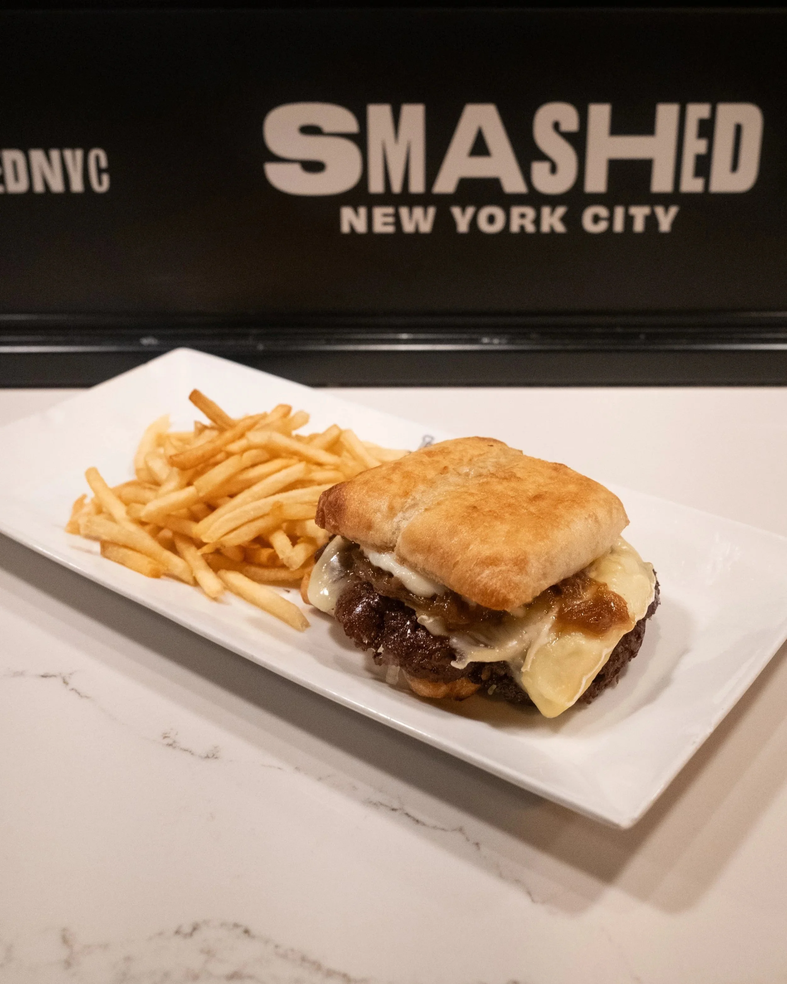 Time-out burger and crispy french fries