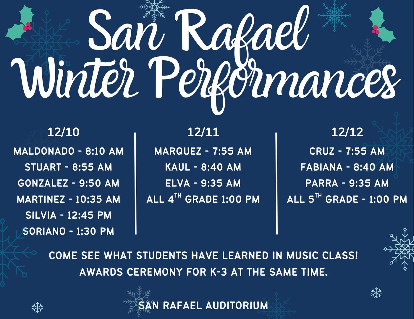 Winter Performances