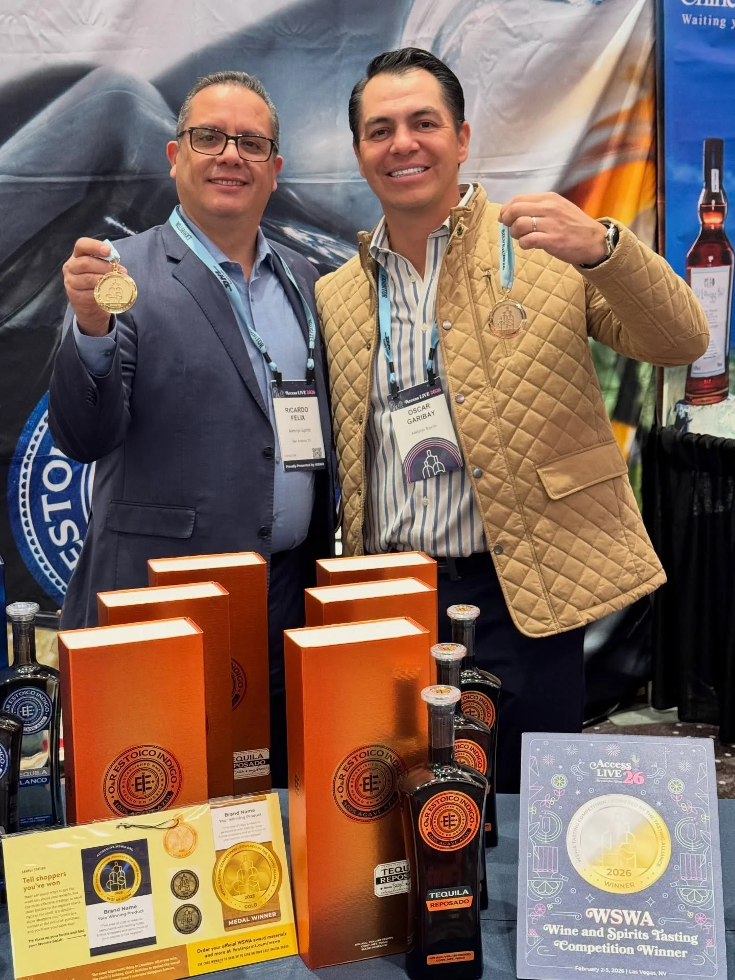 Double gold for the Estoico Brand @wswaaccess 

What an honor! We're super excited to be attending and sharing our award-winning tequila here in Las Vegas at WSWA. If you&rsquo;re here, come visit us at booth #203 and let's toast!

&amp; if you&rsquo