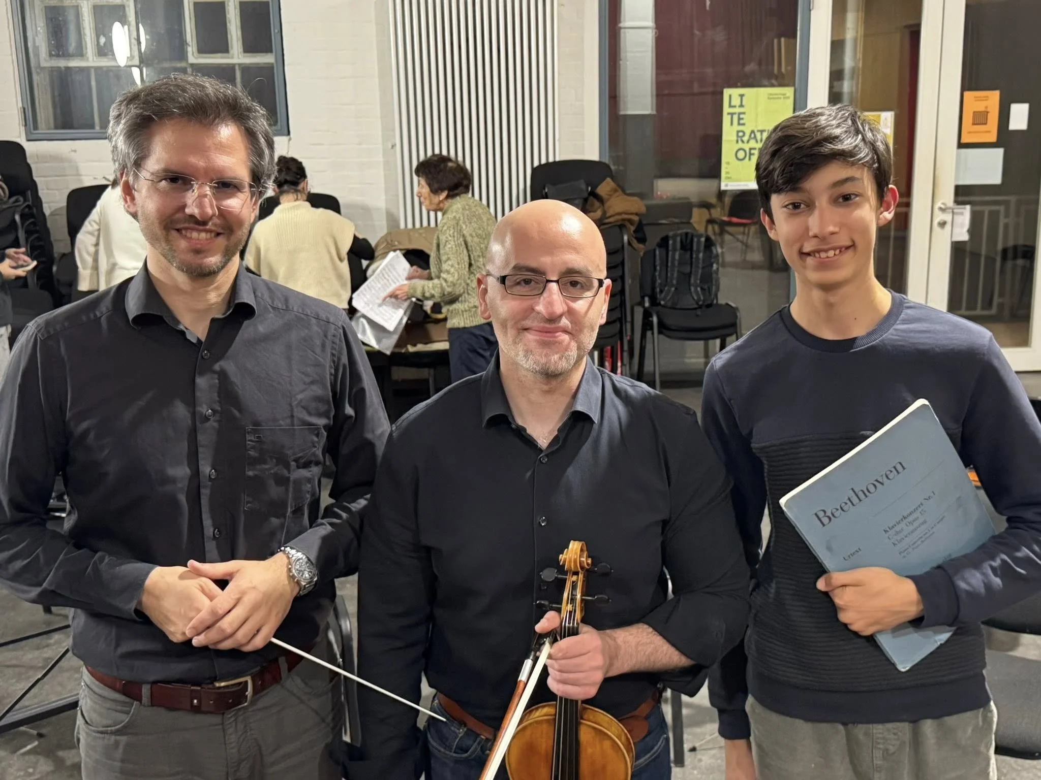 Mit Orchesterchef Matthias Böhringer und Konzertmeister Prof. Aram Badalian