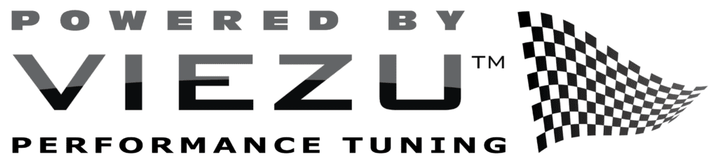 Logo with the text 'Powered by ViezU Performance Tuning' and a checkered flag design.