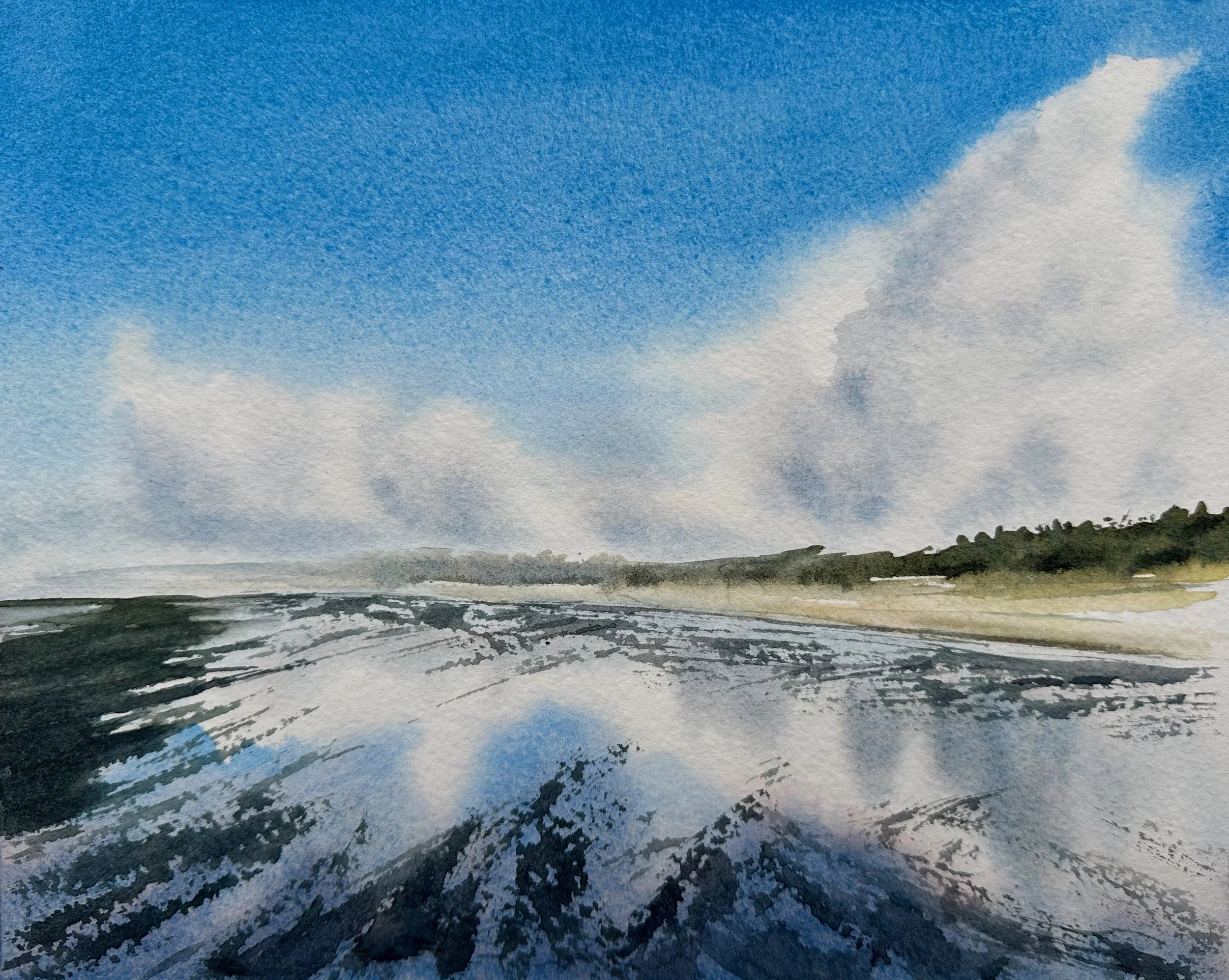 "Blue Moments" 8x10, watercolor on paper